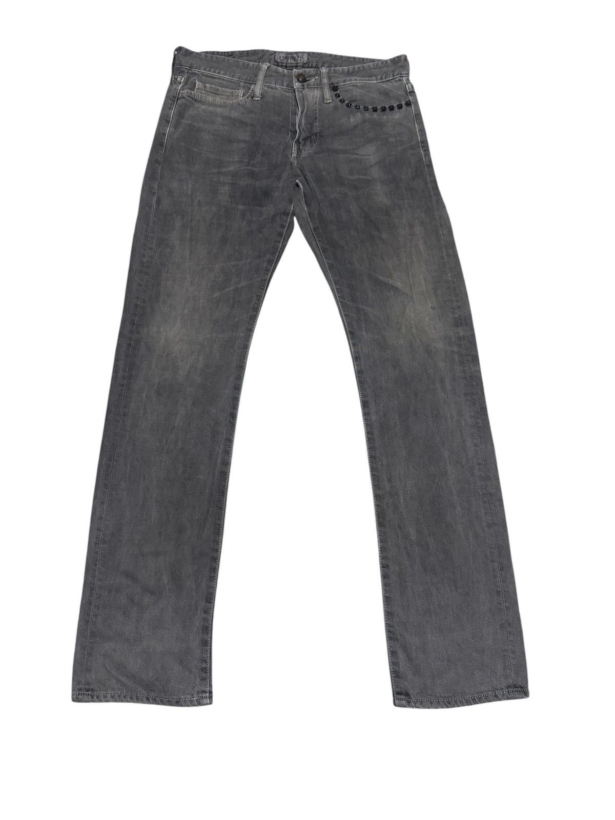 If Six Was Nine × Japanese Brand × Vanquish Vanquish Studded Flare 🔥 Denim Jeans Size US 33 - 2 Thumbnail