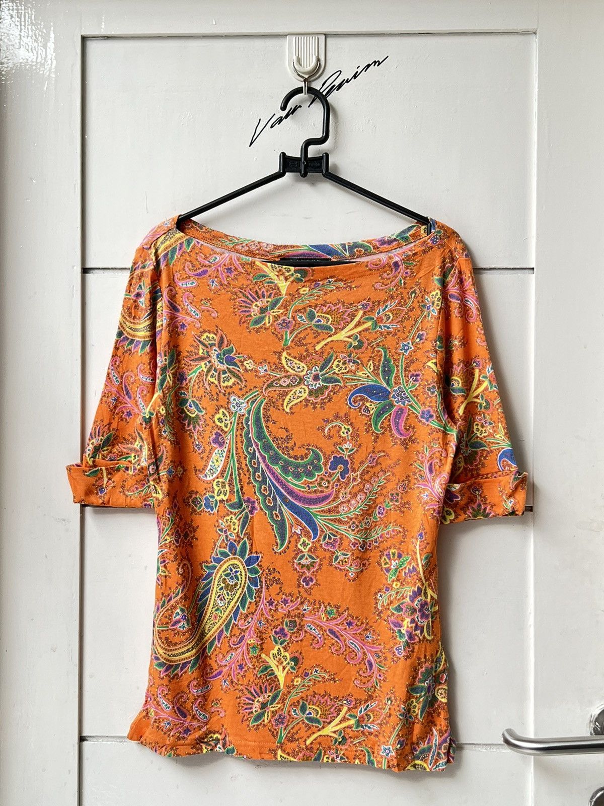 Ralph Lauren RALPH LAUREN Paisley Bandana Motive Orange T-shirt Size US XS / EU 42 / 0 - 9 Thumbnail