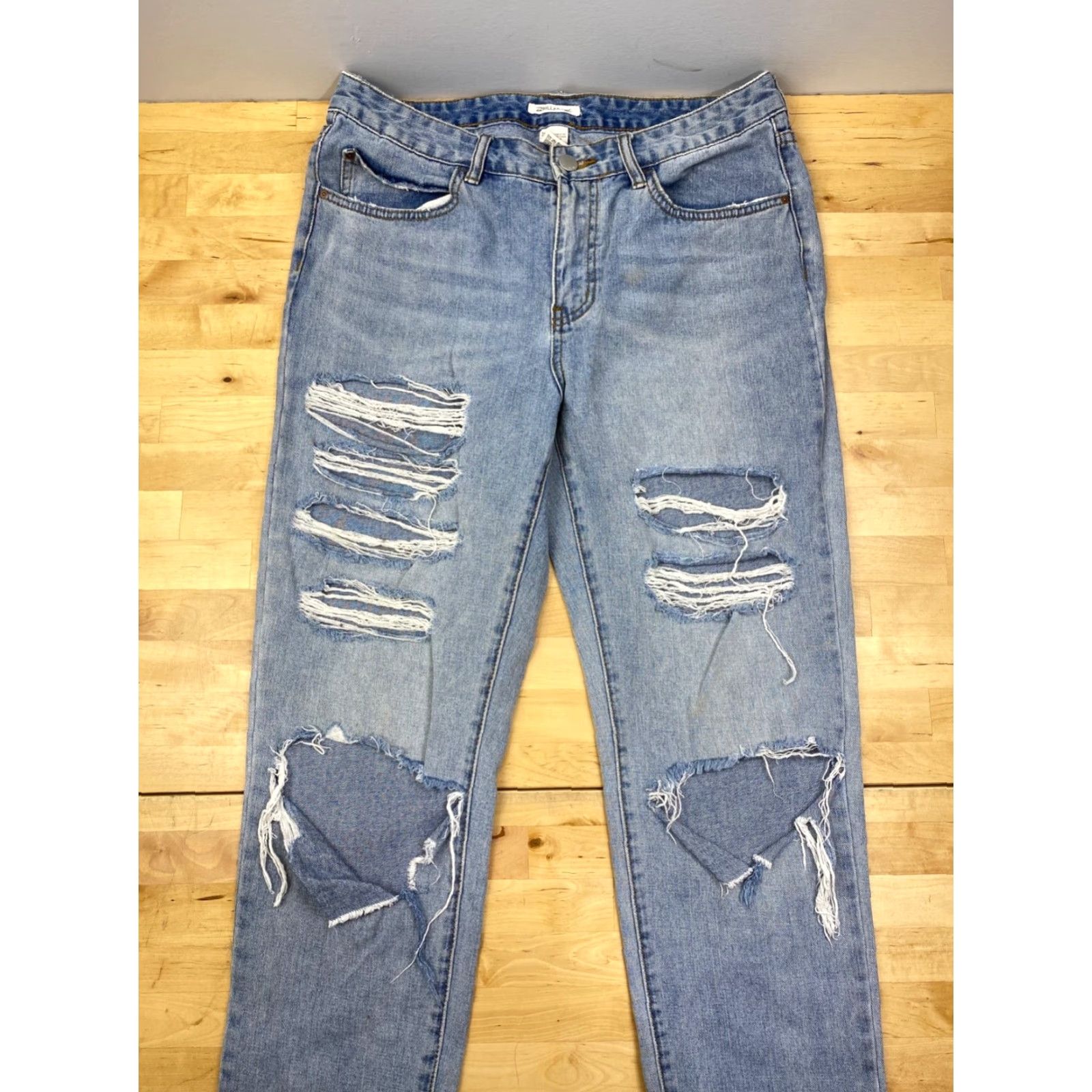 Billabong Billabong Denim Jeans Womens 29 Blue Light Wash Ripped Tapered Pockets Casual #6793 Size 29" - 2 Thumbnail