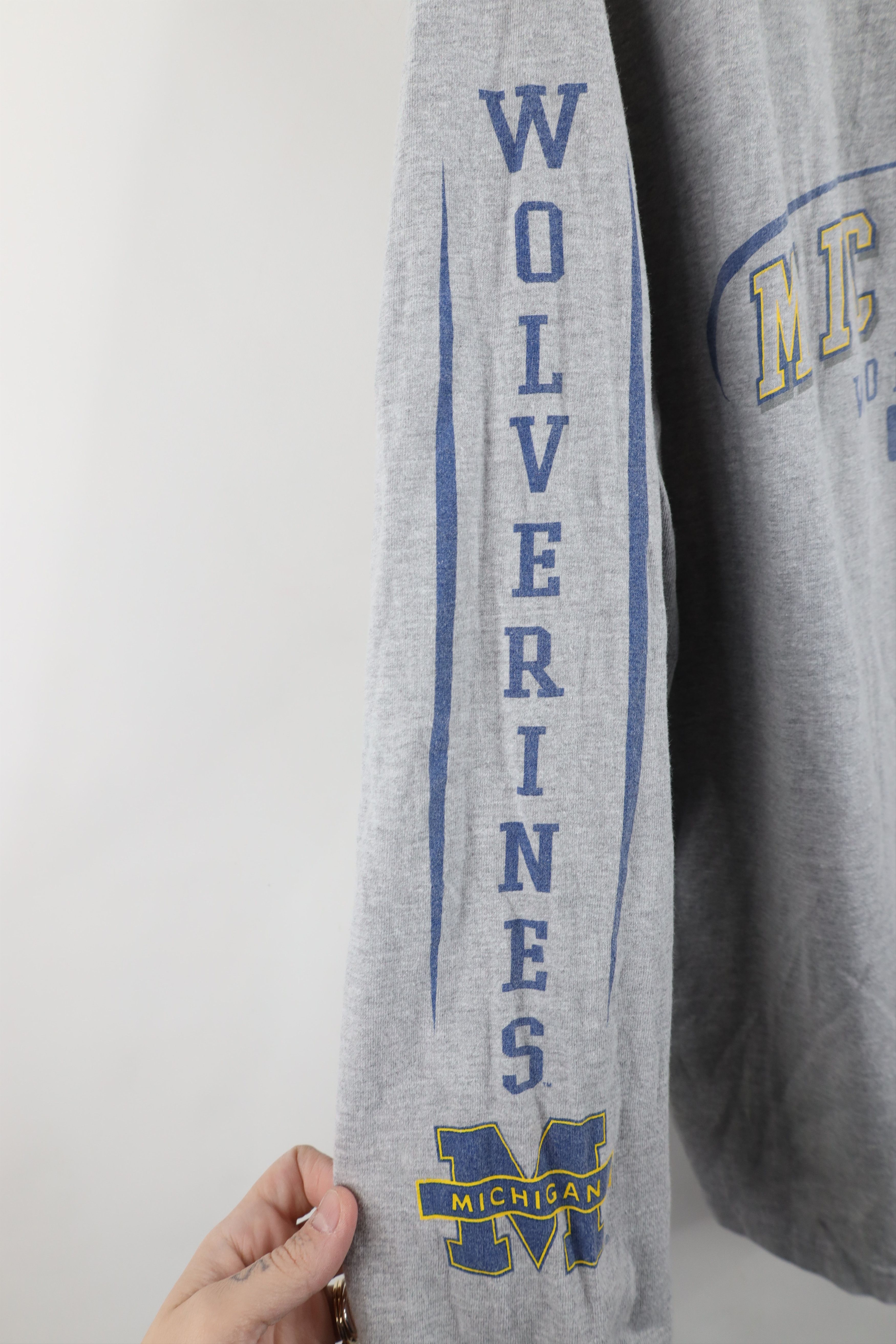 Vintage Vintage 90s Spell University of Michigan Long Sleeve T-Shirt Size US L / EU 52-54 / 3 - 4 Thumbnail