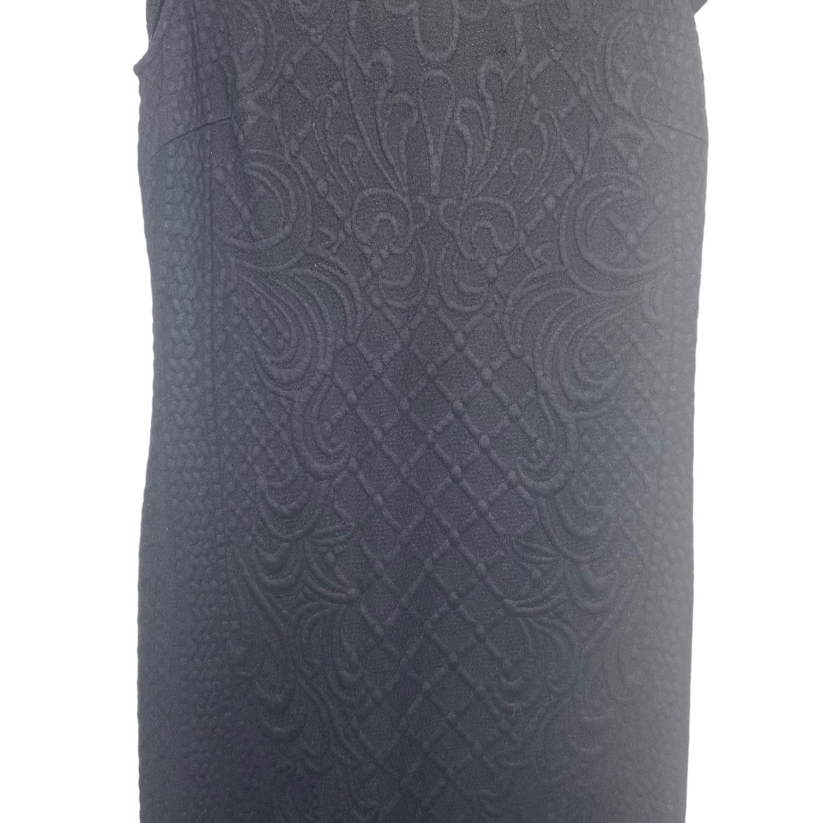 Tory Burch TORY BURCH Kiersten Black Embossed Knee Length Dress Size S / US 4 / IT 40 - 14 Thumbnail