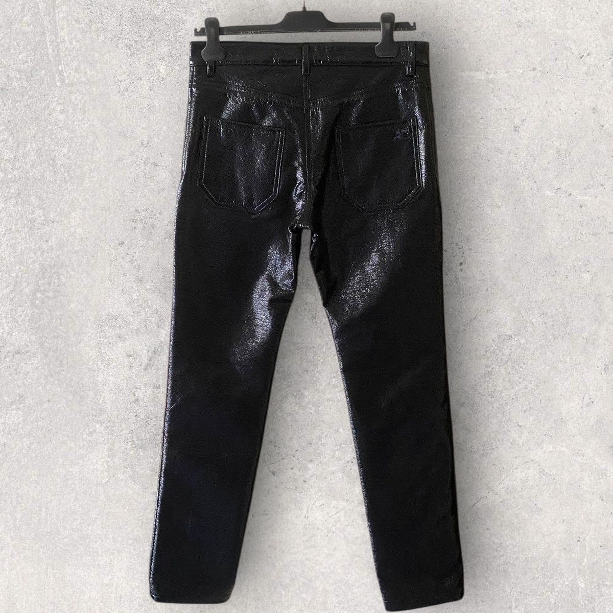 Courreges NWT Re Edition 5 Pocket Black Vinyl Pants Size US 30 / EU 46 - 4 Thumbnail
