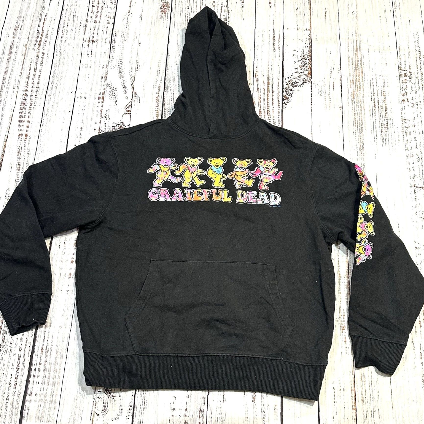 KangaROOS Grateful Dead Hoodie Mens M Black Kangaroo Pocket Sleeve Hit Graphic Print Front Logo Crew Neck Kangaroo Pocket Size US M / EU 48-50 / 2 - 2 Thumbnail