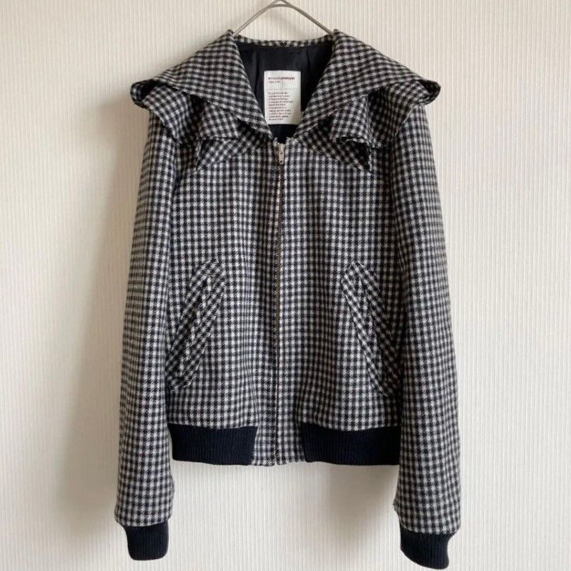 image of Hussein Chalayan Plaid Jacket in Grey, Women's (Size Medium)