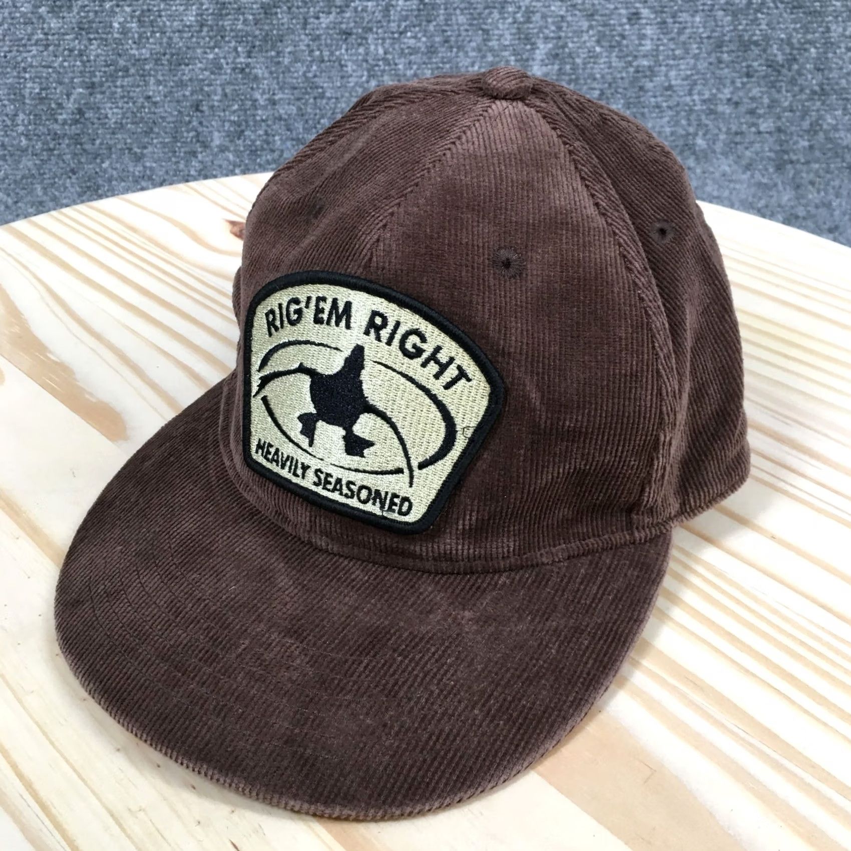 Vintage Rig'Em Right Waterfowl Brown Corduroy Hat Mens OS Brown Snapback Adjustable Size ONE SIZE - 2 Thumbnail