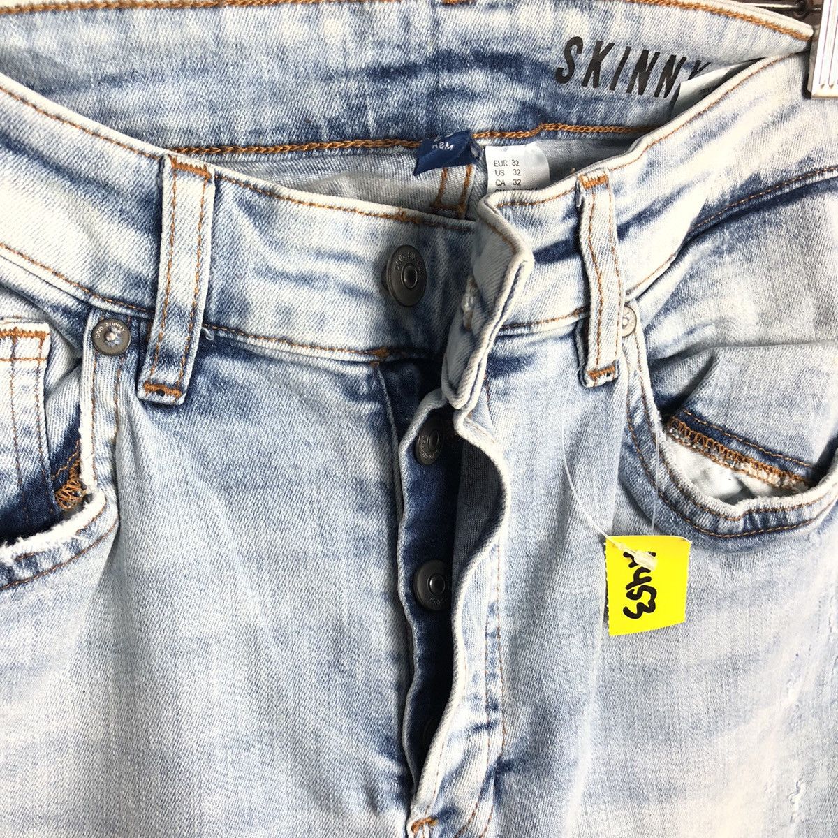 Vintage H&M Blue Distressed ripped Denim Pants #A453 Size US 32 / EU 48 - 16 Thumbnail