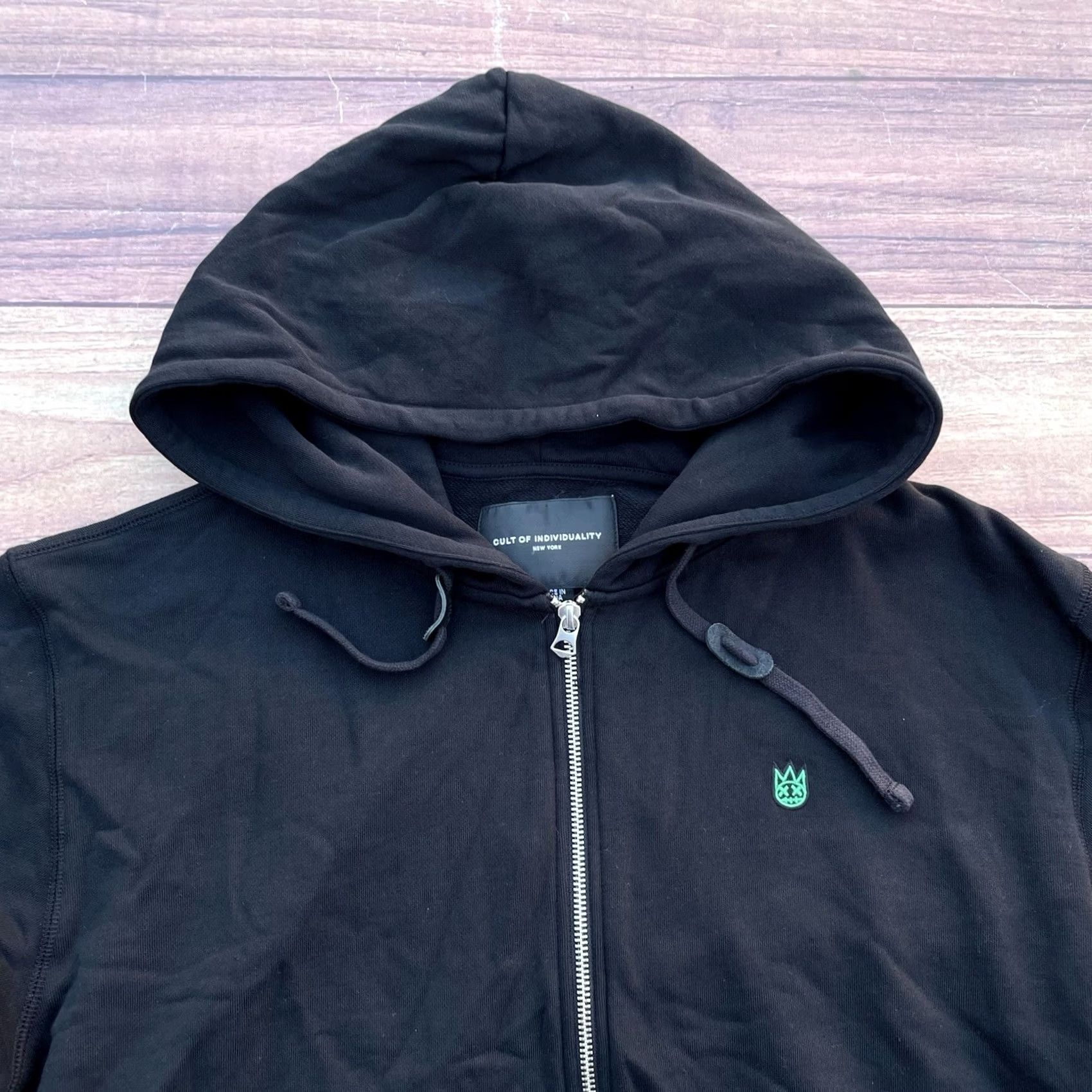 Cult Of Individuality Cult of Individuality Mens Black Sequence Logo Zip up Sweatshirt 2XL Long Sleeve Full Zip Pockets Size US XXL / EU 58 / 5 - 6 Thumbnail