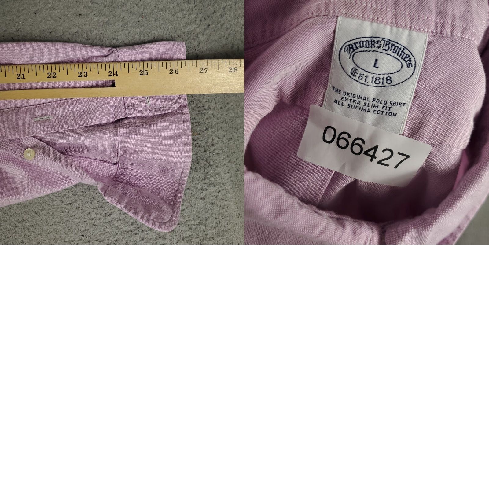Brooks Brothers Brooks Brothers Shirt Mens Large Purple Extra Slim Fit Button Up Long Sleeve Regular Collar Down Vintage: No Size US L / EU 52-54 / 3 - 8 Thumbnail