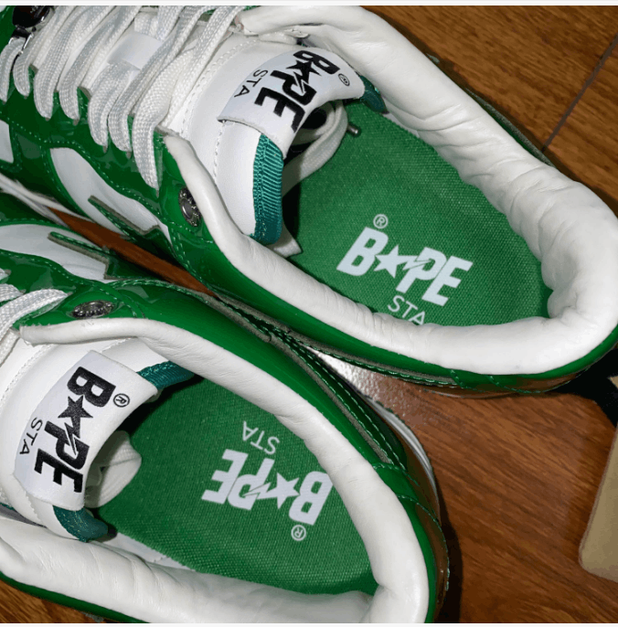 Bape A BATHING APE low-top men's white and green Size US 11 / EU 44 - 7 Thumbnail
