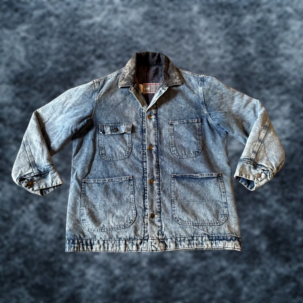 Sears VINTAGE Sears Chore Denim Jacket - Work Outerwear - Blanket Lined - Men's - Size L - Blue - 70s - Western Americana Size US L / EU 52-54 / 3 - 1 Thumbnail