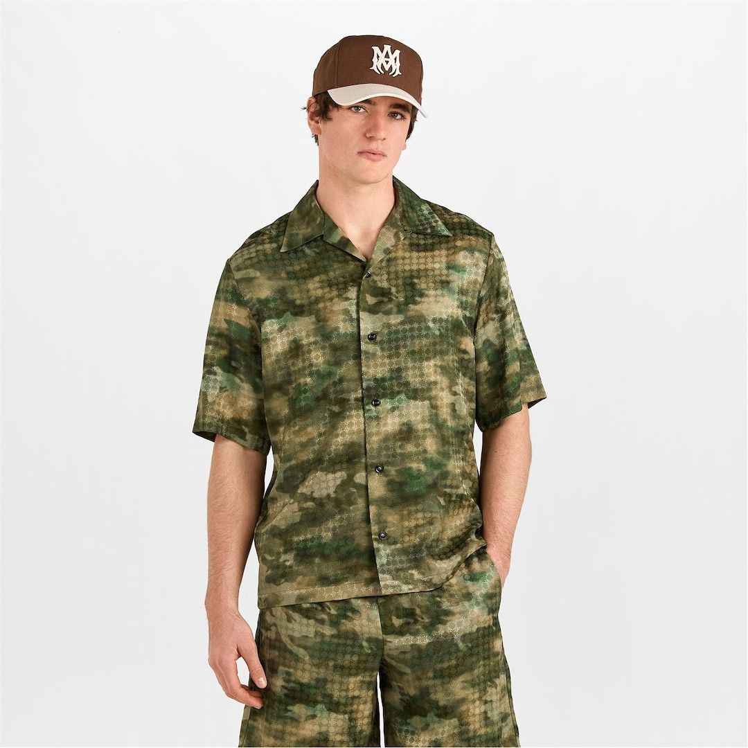 Amiri os11x0326 MA Camo Short Sleeve Bowling Shirt in Multicolor Size US L / EU 52-54 / 3 - 5 Thumbnail
