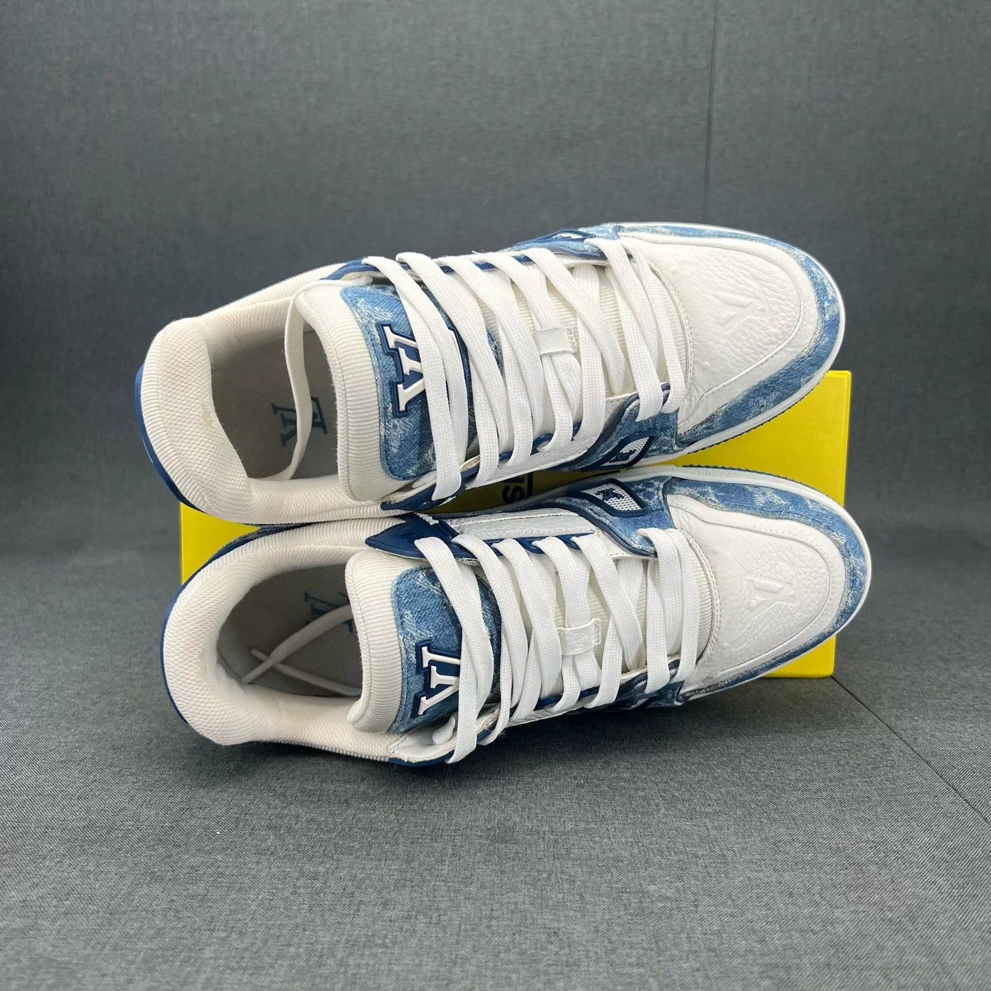 Louis Vuitton LV Trainer White Blue Denim US 7.5 New Size US 7.5 / EU 40-41 - 8 Thumbnail