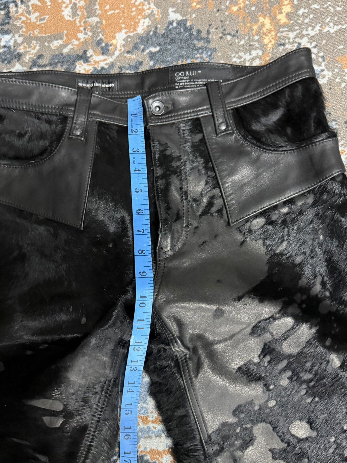 Japanese Brand Black Uneven Furry / Hair-On Hide Leather Pants Size US 32 / EU 48 - 19 Thumbnail