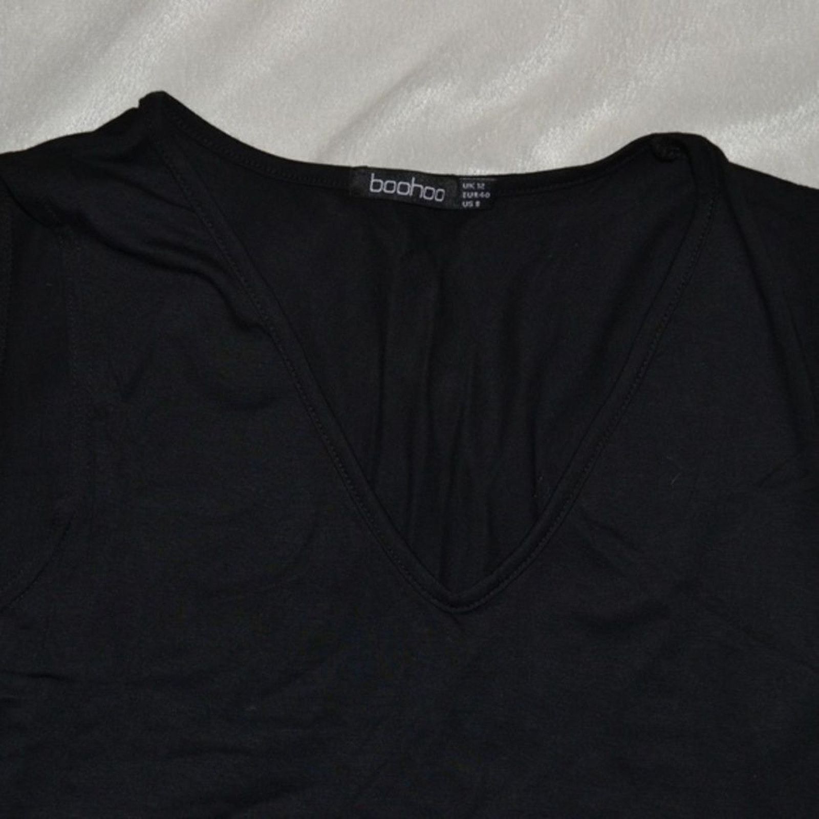 Boohoo Boohoo Black V-Neck Tank Top Swing Dress | Sz 8 Size M / US 6-8 / IT 42-44 - 3 Thumbnail