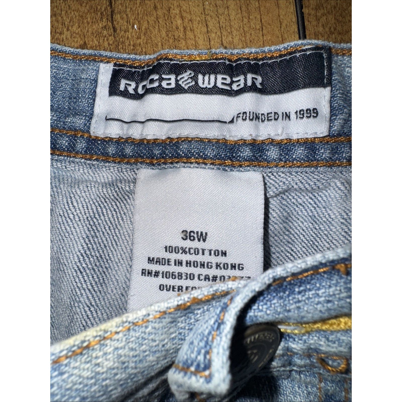Rocawear × Vintage Rocawear Baggy Denim Shorts Y2K Hip Hop Jean Shorts 35 Size US 35 - 4 Thumbnail