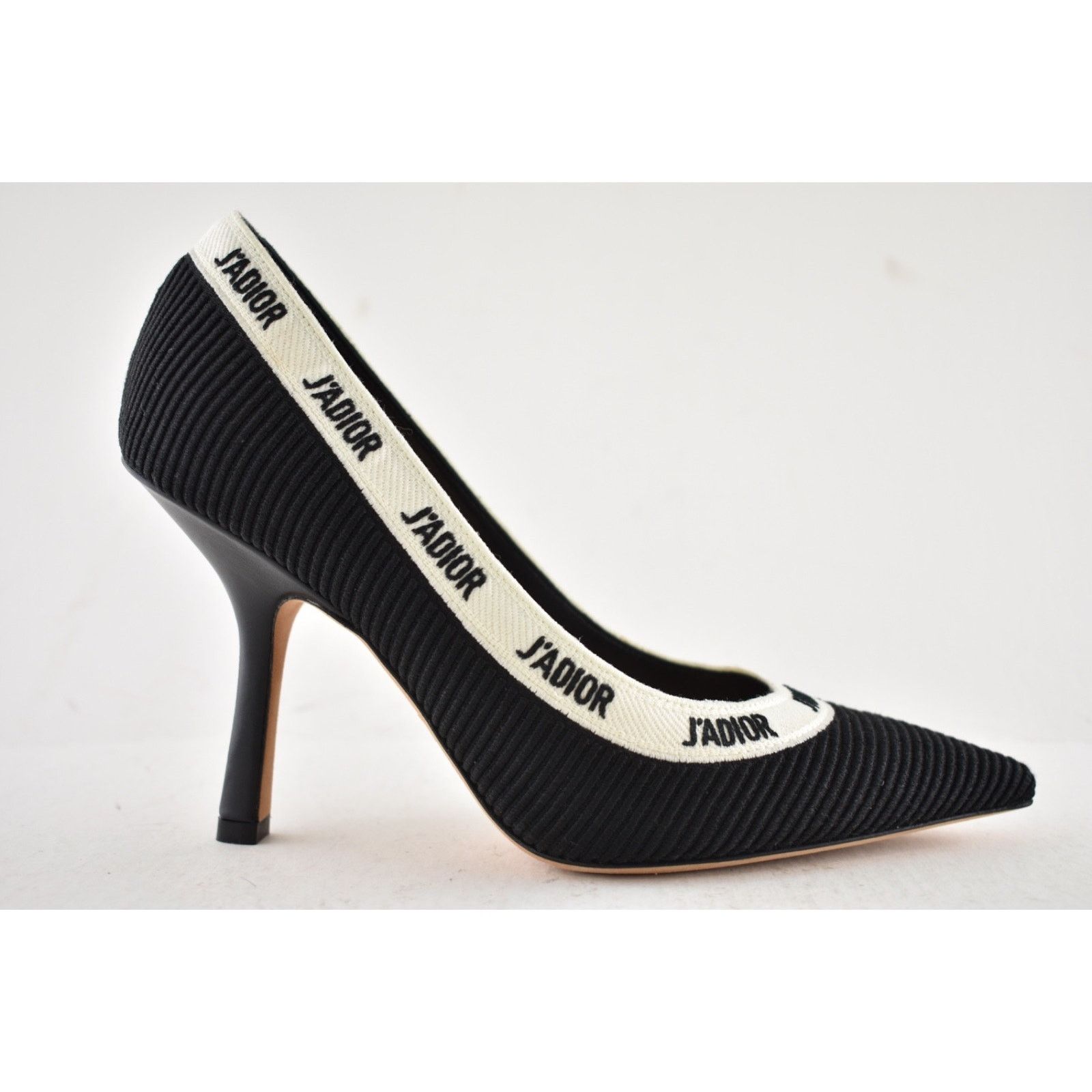 Dior Dior J'adior Jadior Black White Ribbon Logo Embroidered Size US 10.5 / IT 40.5 - 2 Thumbnail
