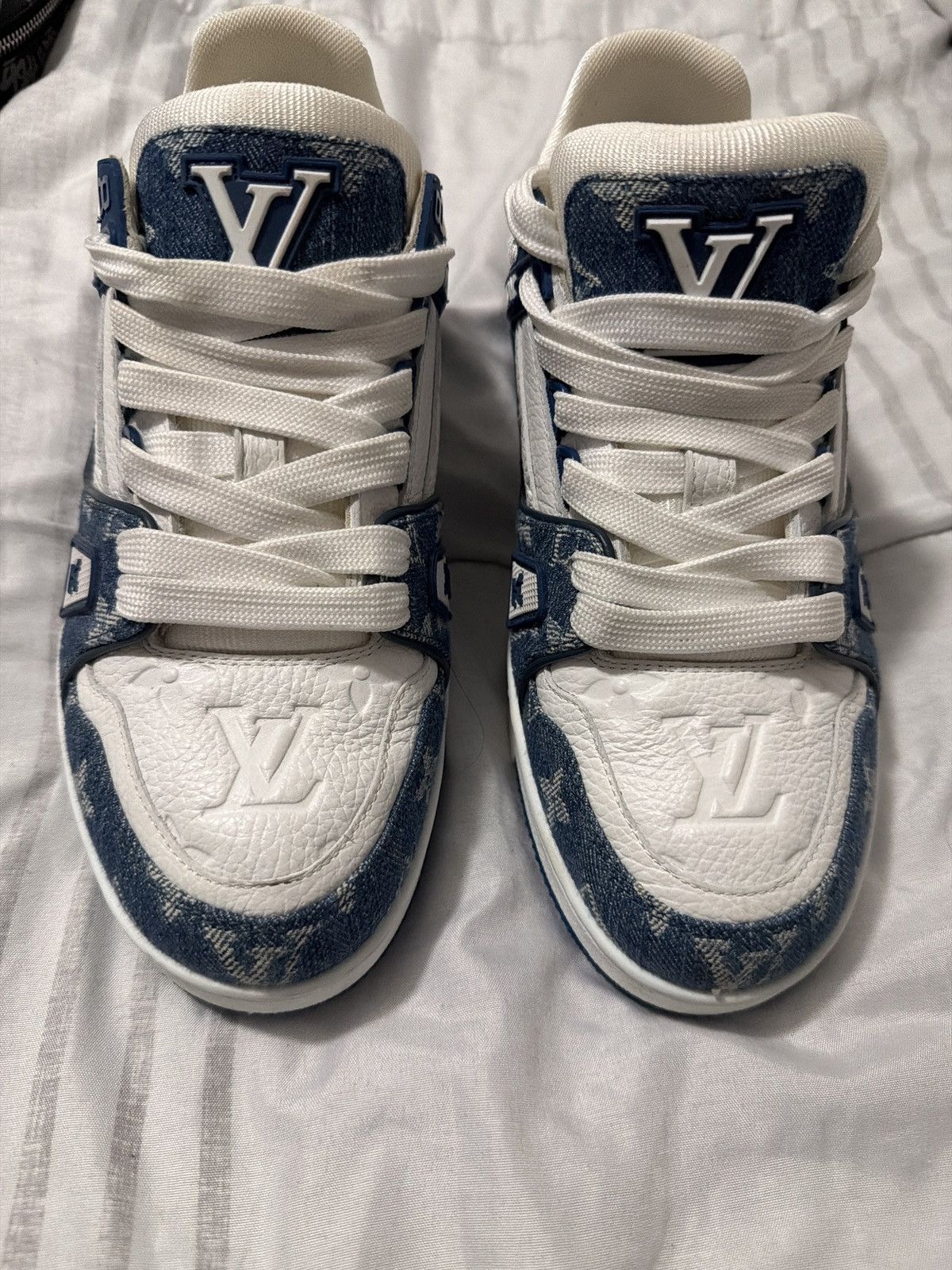Louis Vuitton Louis Vuitton Wmns Trainer 'Monogram Denim - Light Blue' Size US 7.5 / IT 37.5 - 3 Thumbnail