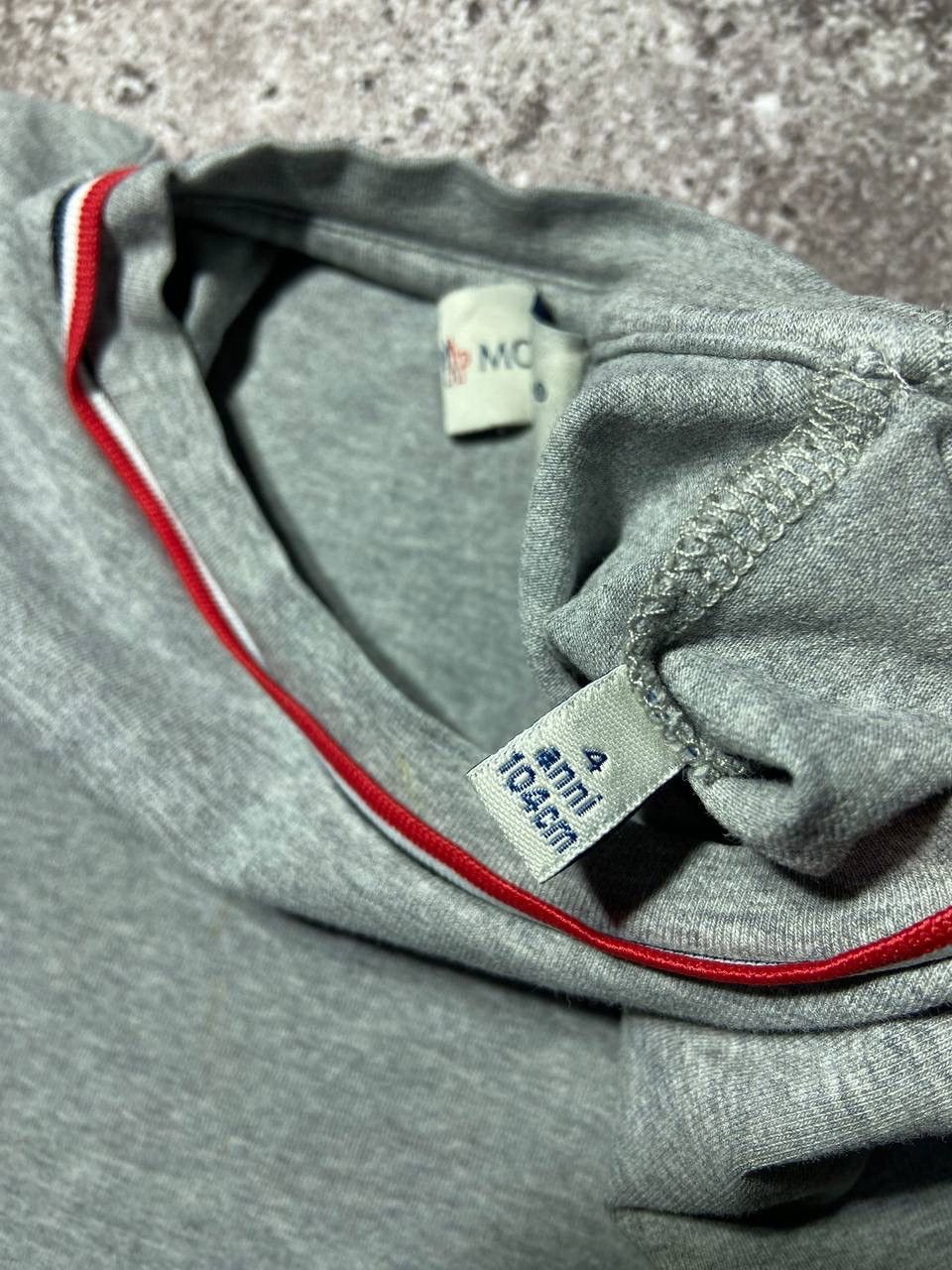 Moncler Moncler Kids Grey Melange T-Shirt with Tricolor Trim 4/104 Size US XXS / EU 40 - 7 Thumbnail