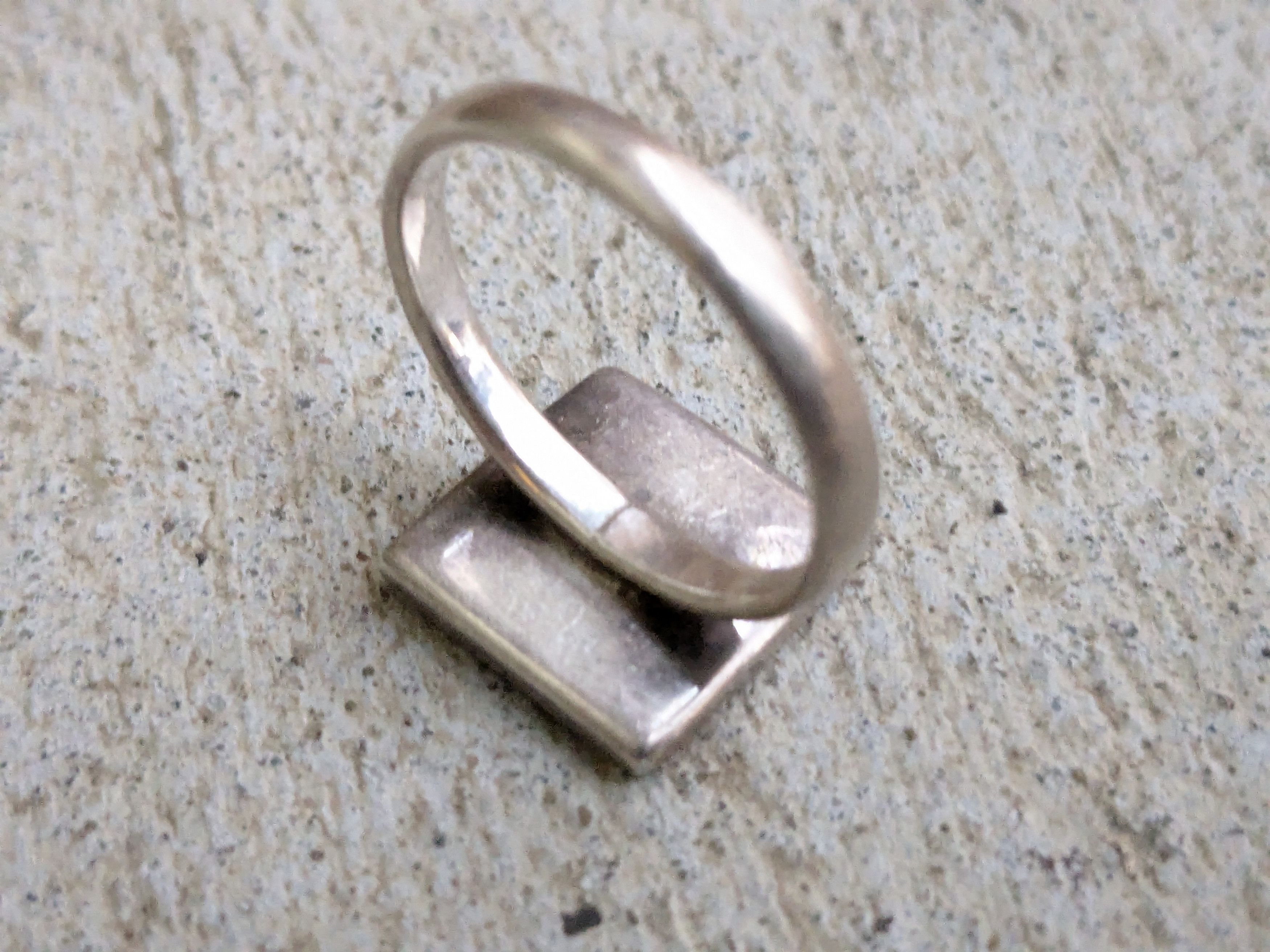 Vintage Vintage Sterling Silver Signet Ring Square Engraved Antique Size ONE SIZE - 10 Thumbnail