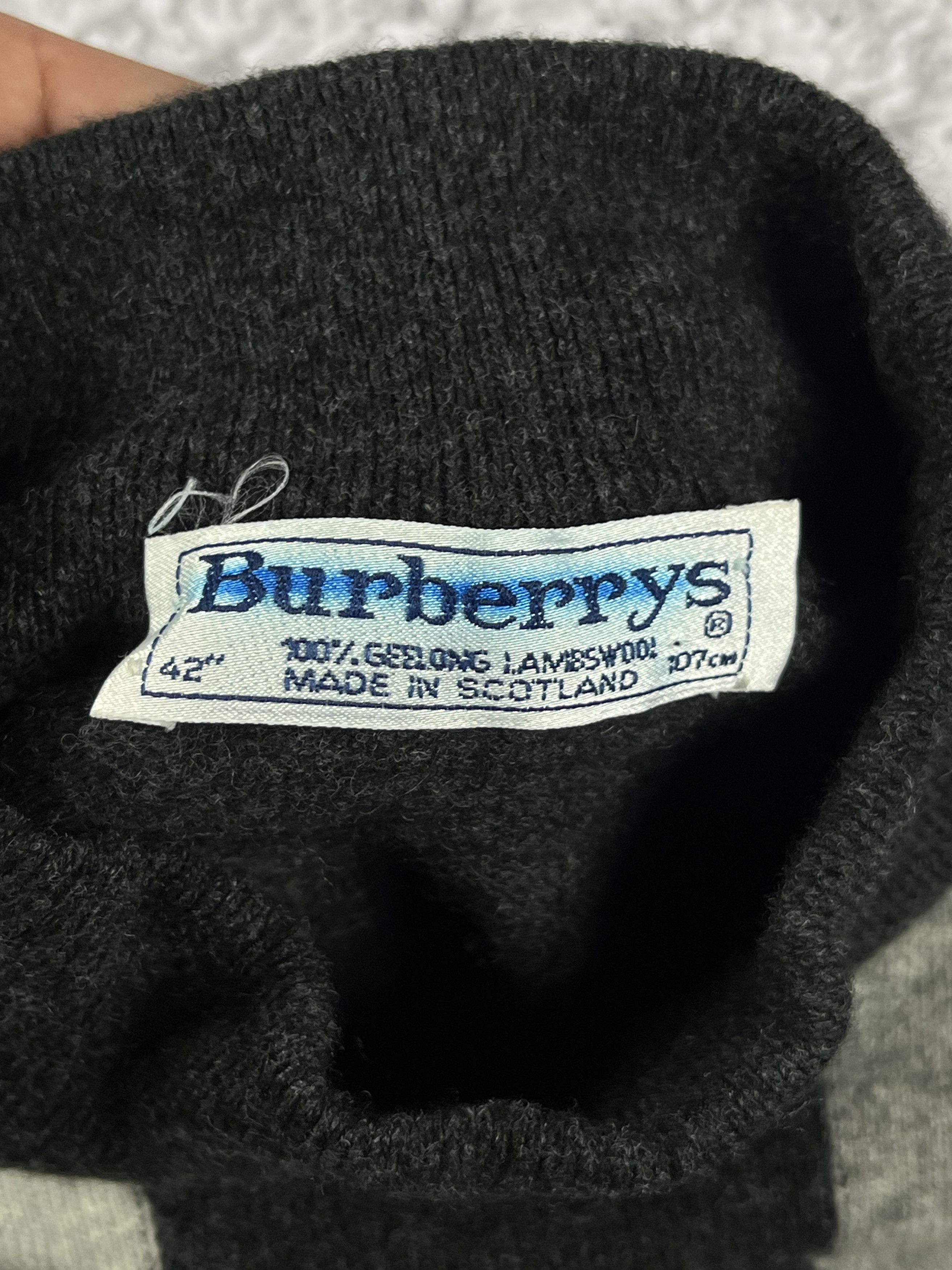 Burberry × Vintage Burberrys London Lana Merino Sweater 90S Sweatshirt Size US L / EU 52-54 / 3 - 5 Thumbnail