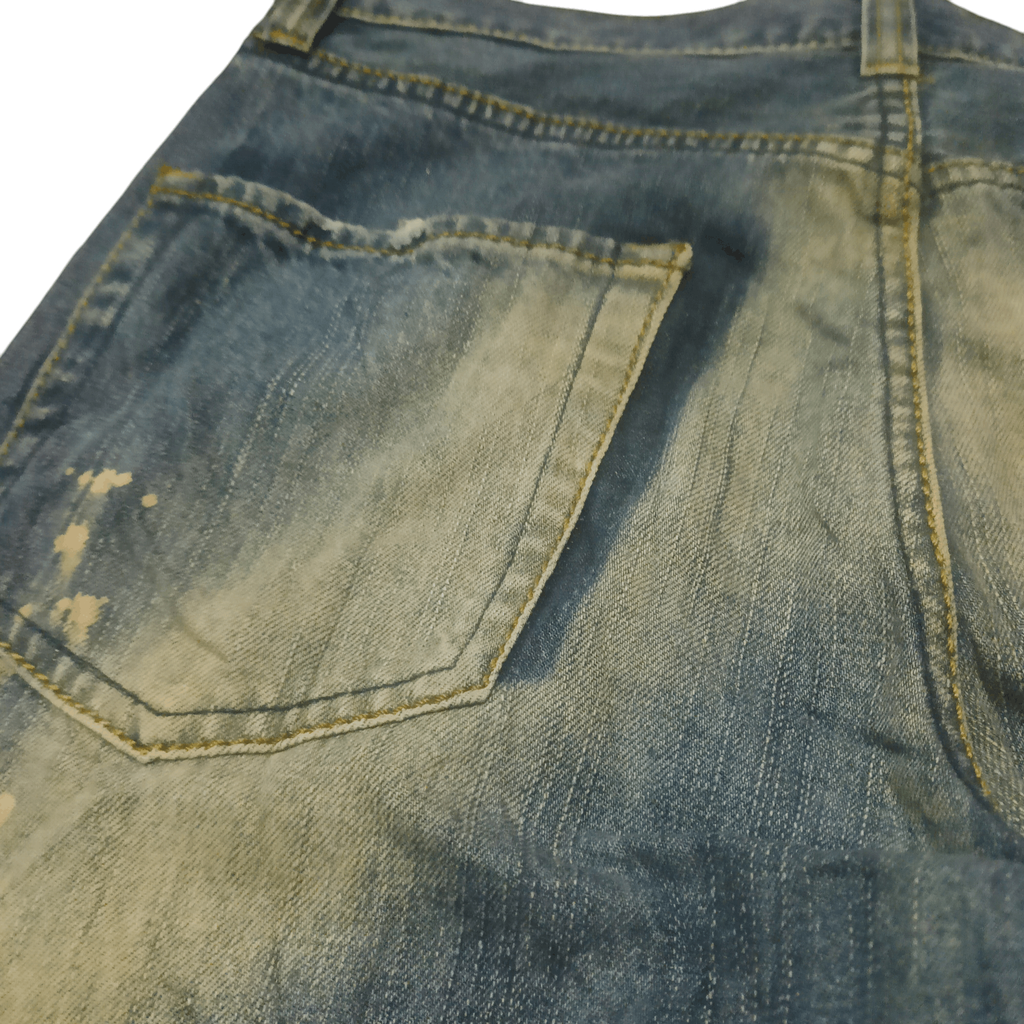 Who Decides War Big train Patchwork Distressed Jeans Painted Splash Design Size US 32 / EU 48 - 16 Thumbnail