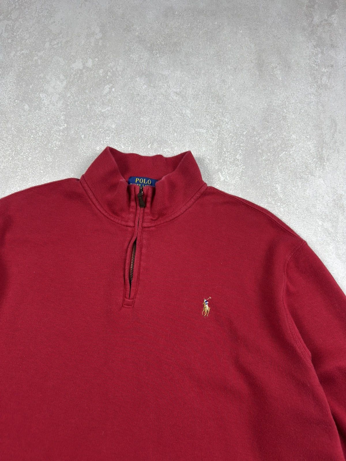 Polo Ralph Lauren Polo Ralph Lauren Red Quarter 1/4 Zip Sweater Pullover sz XL Size US XL / EU 56 / 4 - 3 Thumbnail