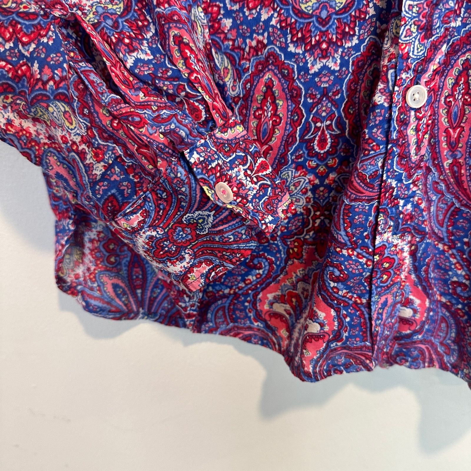 Other Talbots Paisley Button Down Shirt Top 8P P8 8 Pink Blue Size M / US 6-8 / IT 42-44 - 4 Thumbnail