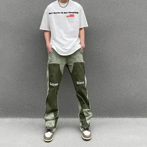 Other Graffiti Splash Ink Colorblocked Micro Flared Denim Jeans Size US 33 - 2 Thumbnail