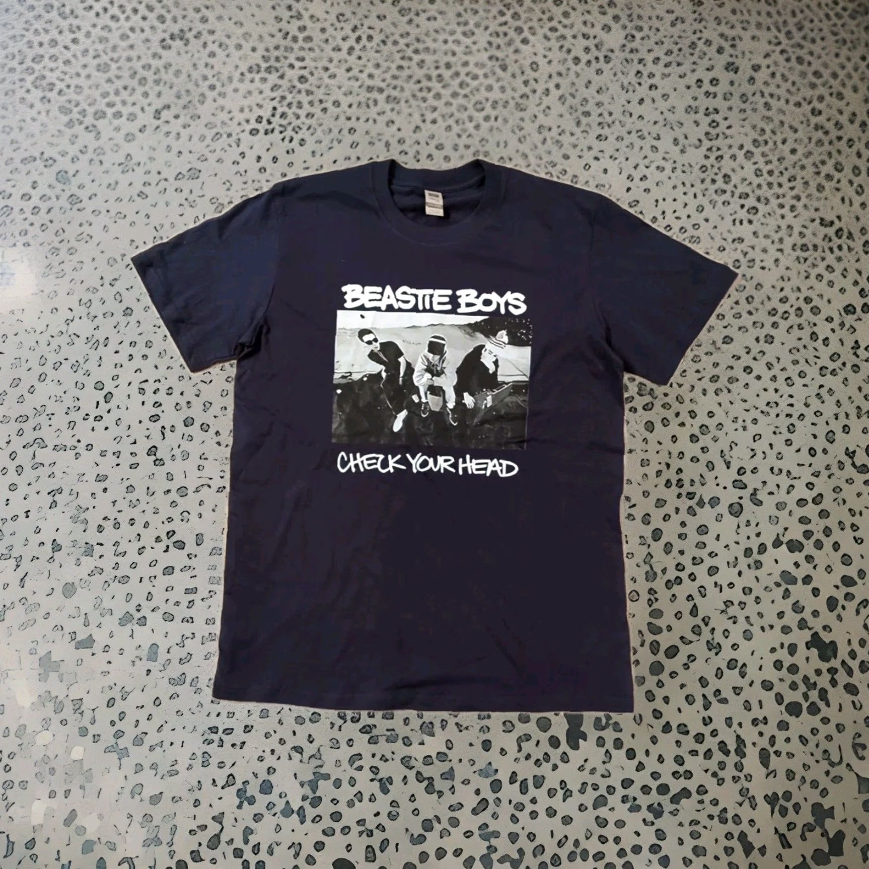 Vintage Beastie Boys Check Your Head T Shirt Mens Graphic Print Blue 100% Cotton DIGIPRINT Regular Fit Short Sleeve Crew Neck Rock Punk Hip Hop Concert 2020s Size US L / EU 52-54 / 3 - 5 Thumbnail