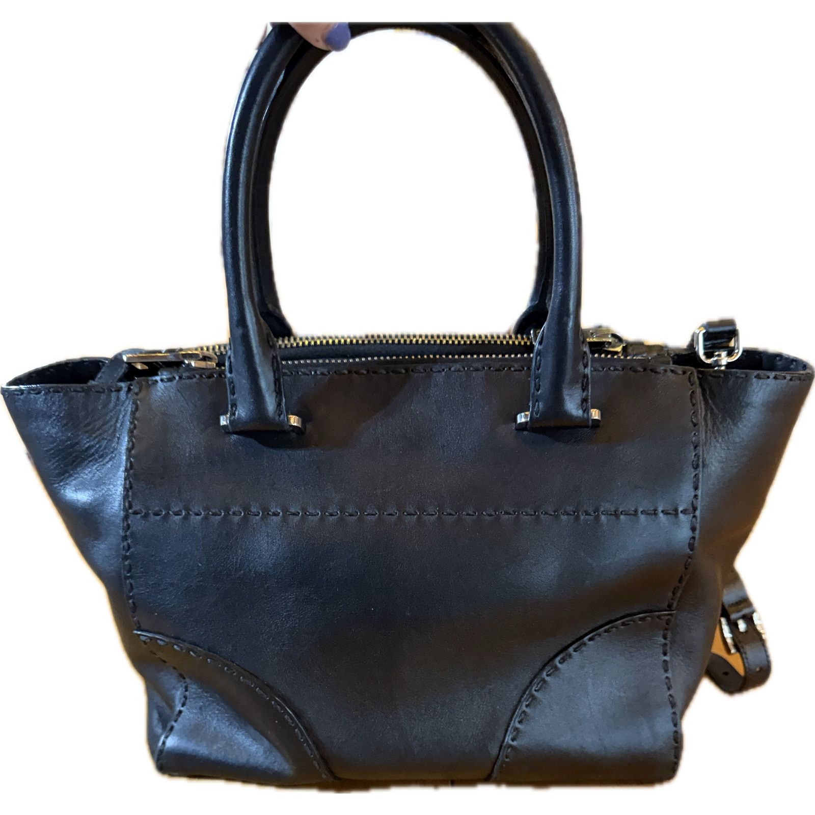 Prada Prada Galleria Medium Satchel Tote Bag Black Double Zip Size ONE SIZE - 3 Thumbnail