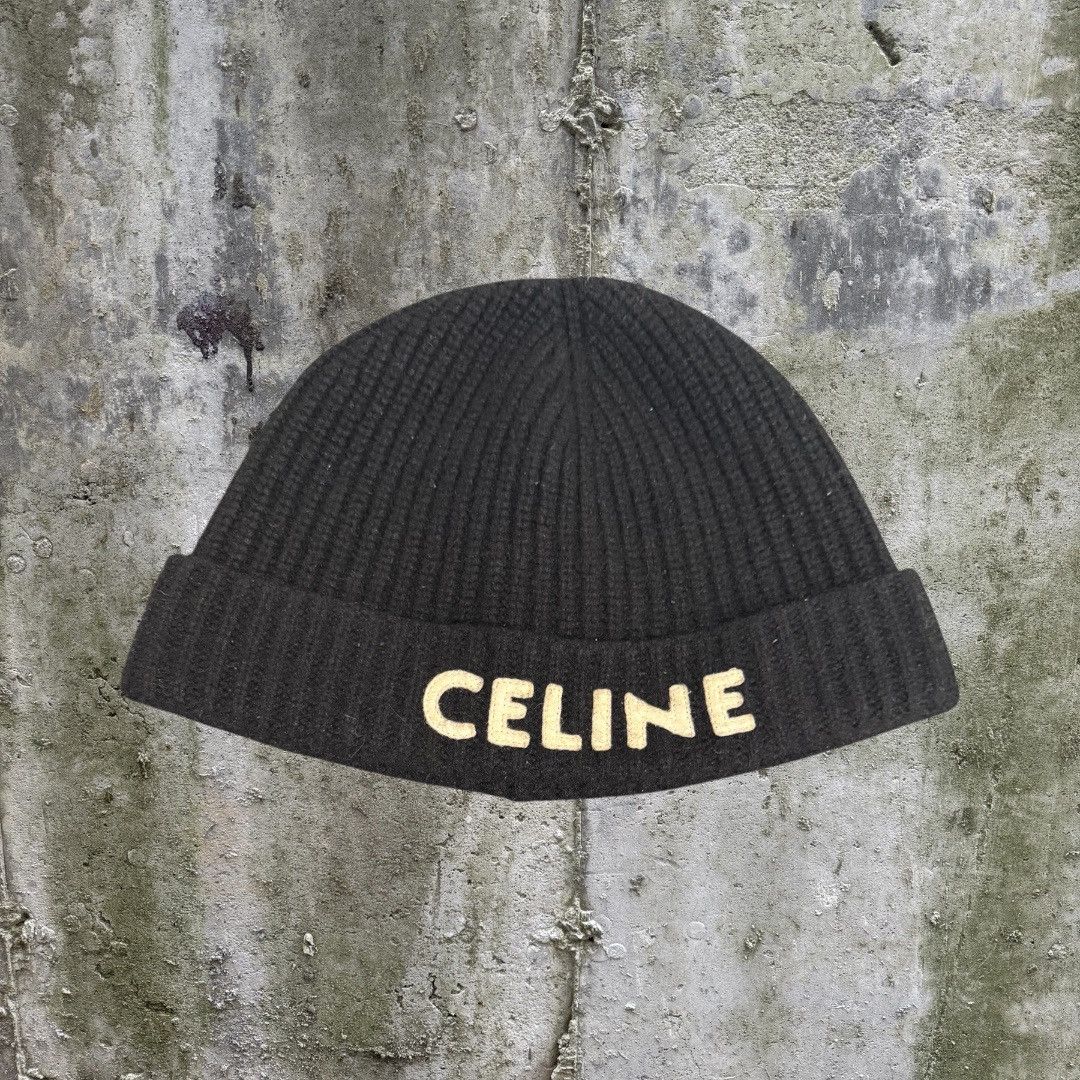 Celine celine 23fw black knit logo cold hat 2506-Nextarrow | Grailed