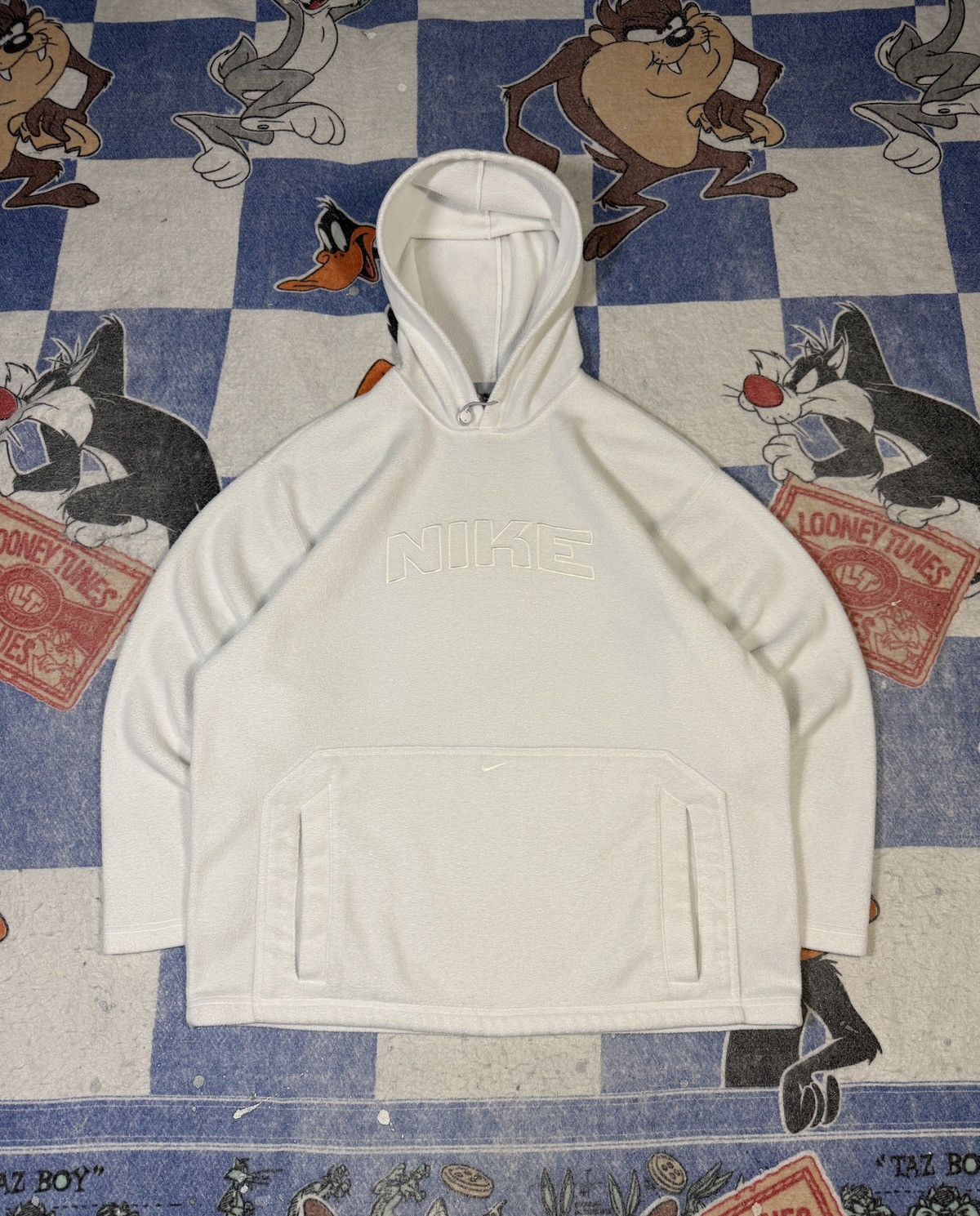 Nike Vintage Nike spell out center swoosh fleece pullover Size US L / EU 52-54 / 3 - 1 Thumbnail