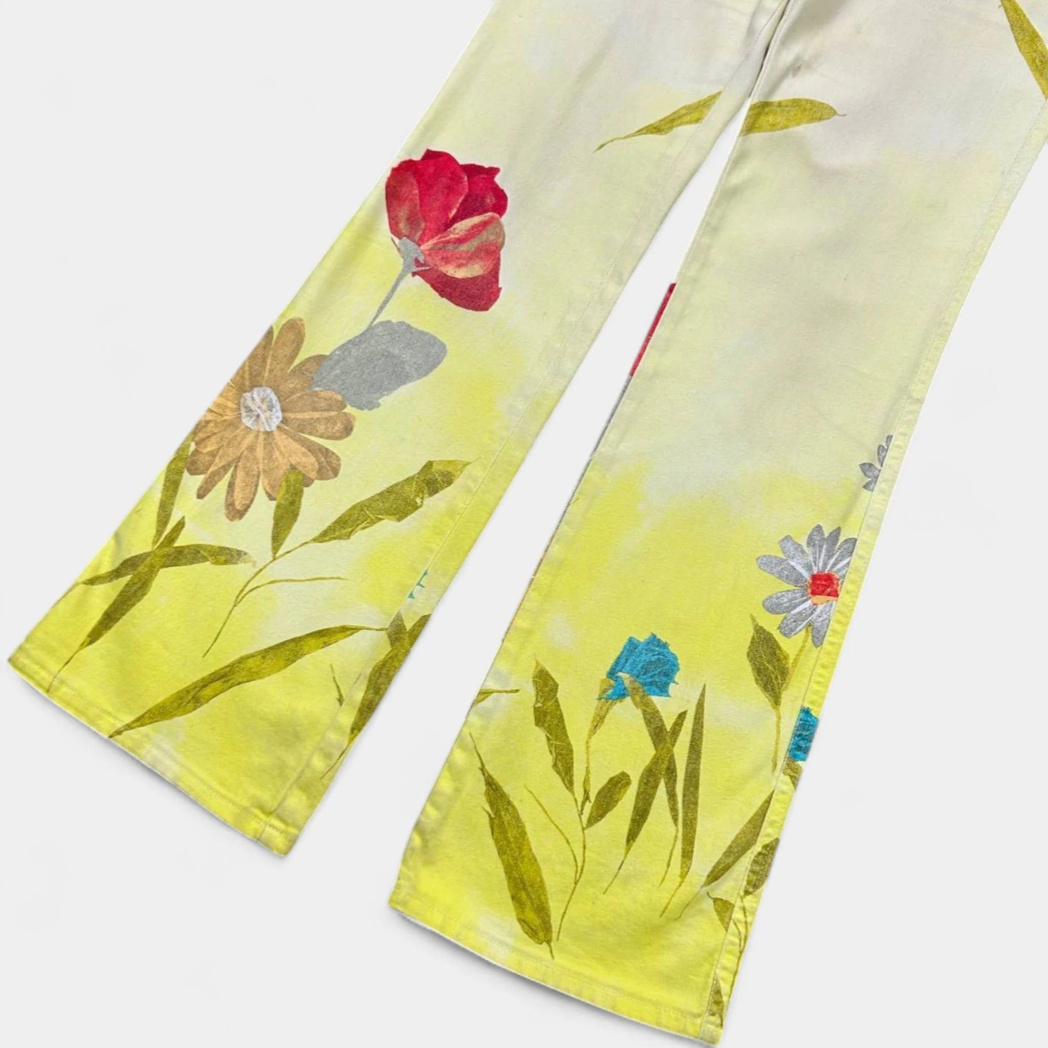 Other 2000's Cavalli Jeans Floral Flared Pants Size S / US 4 / IT 40 - 3 Thumbnail