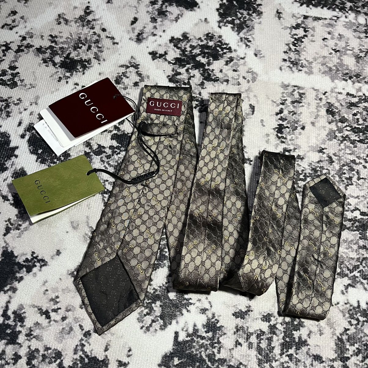 Gucci BNWT - Gucci Vintage GG Jacquard Silk Tie Size ONE SIZE - 3 Thumbnail