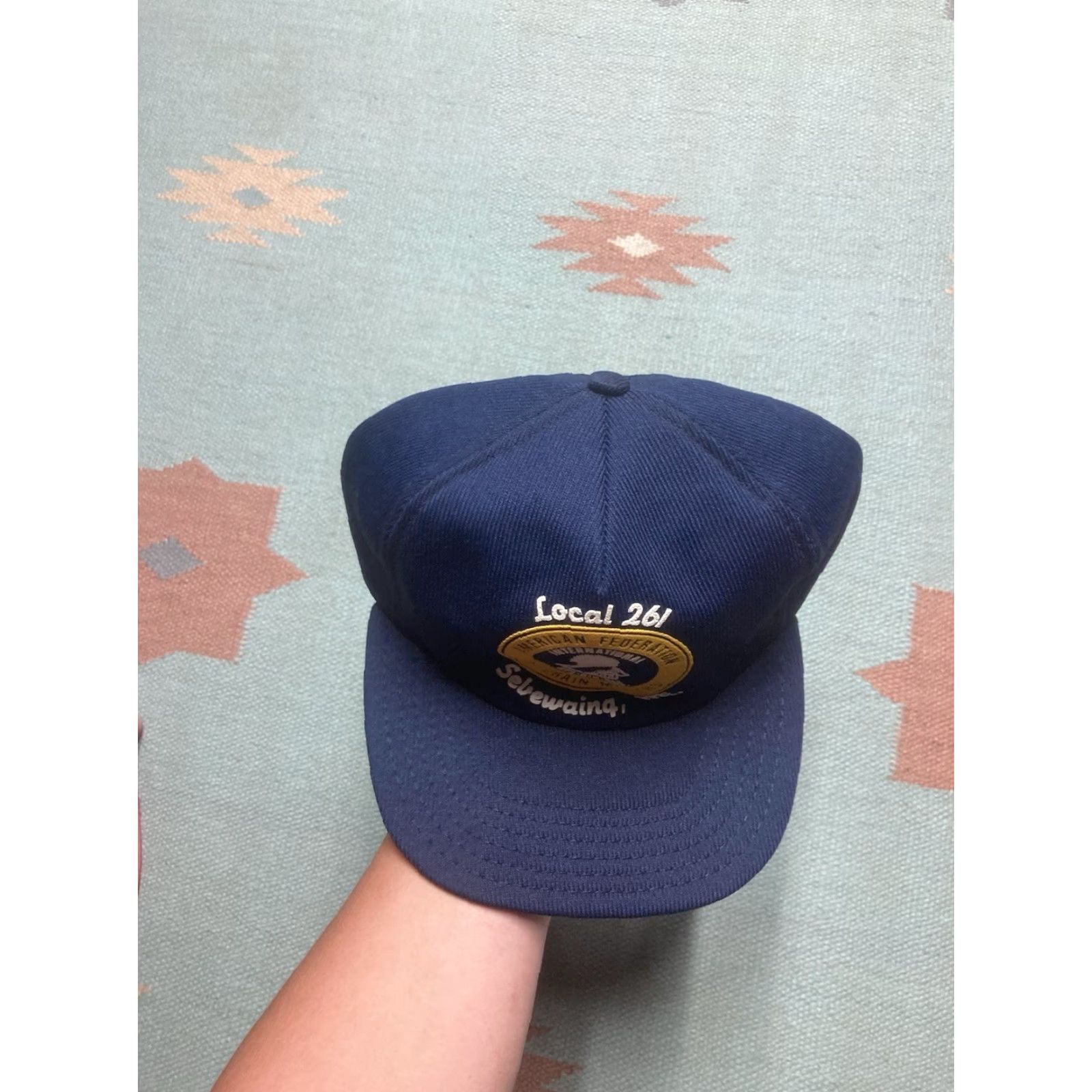 Vintage VINTAGE 80s SnapBack Hat Cap Local 261 Union Grain Millers Michigan Made in USA Baseball Cap Adjustable Men Blue USA Mens Size ONE SIZE - 3 Thumbnail