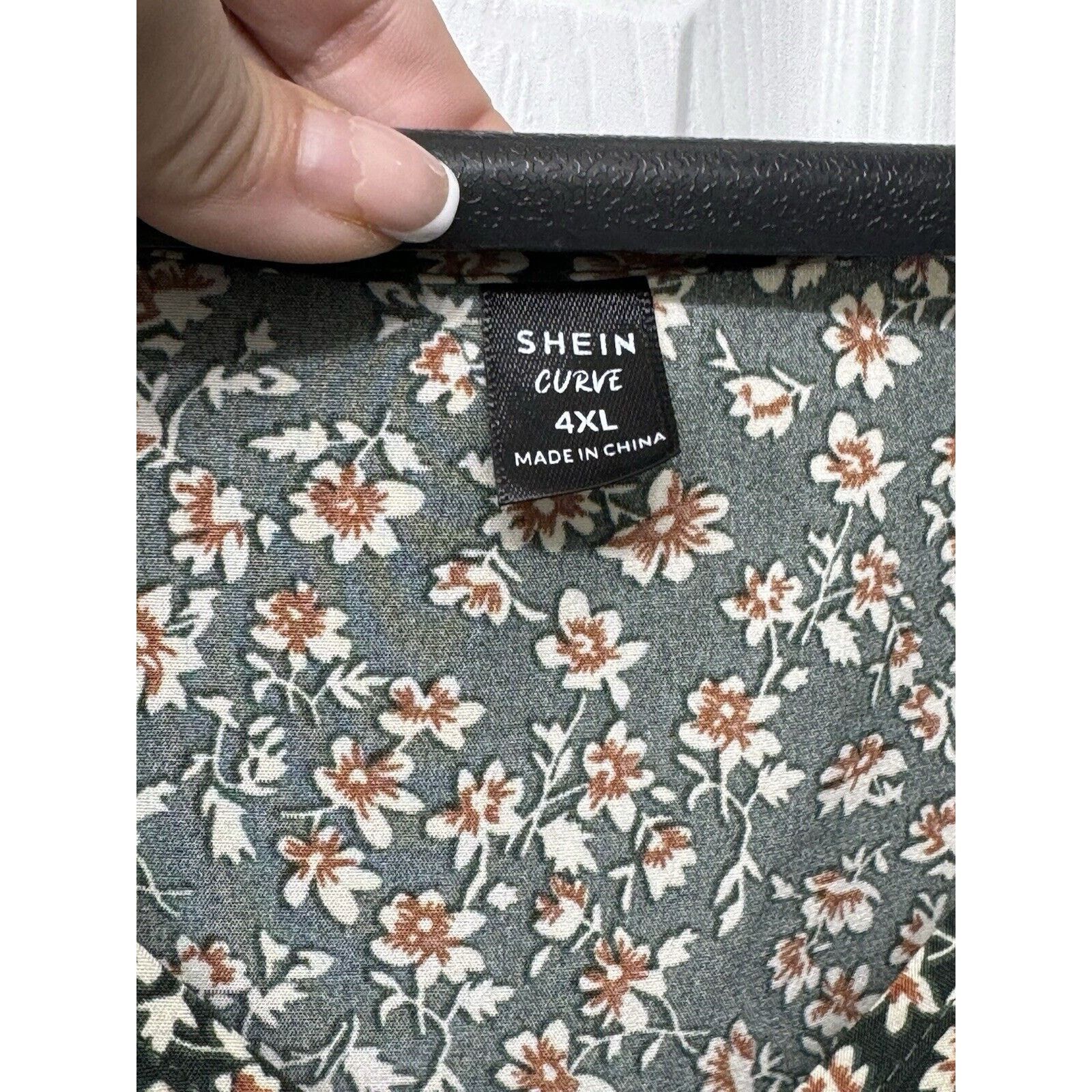 Shein SHEIN LUNE Plus Ditsy Print Flounce Sleeve, Peplum Blouse 3X Size 3XL / US 20-22 - 9 Thumbnail