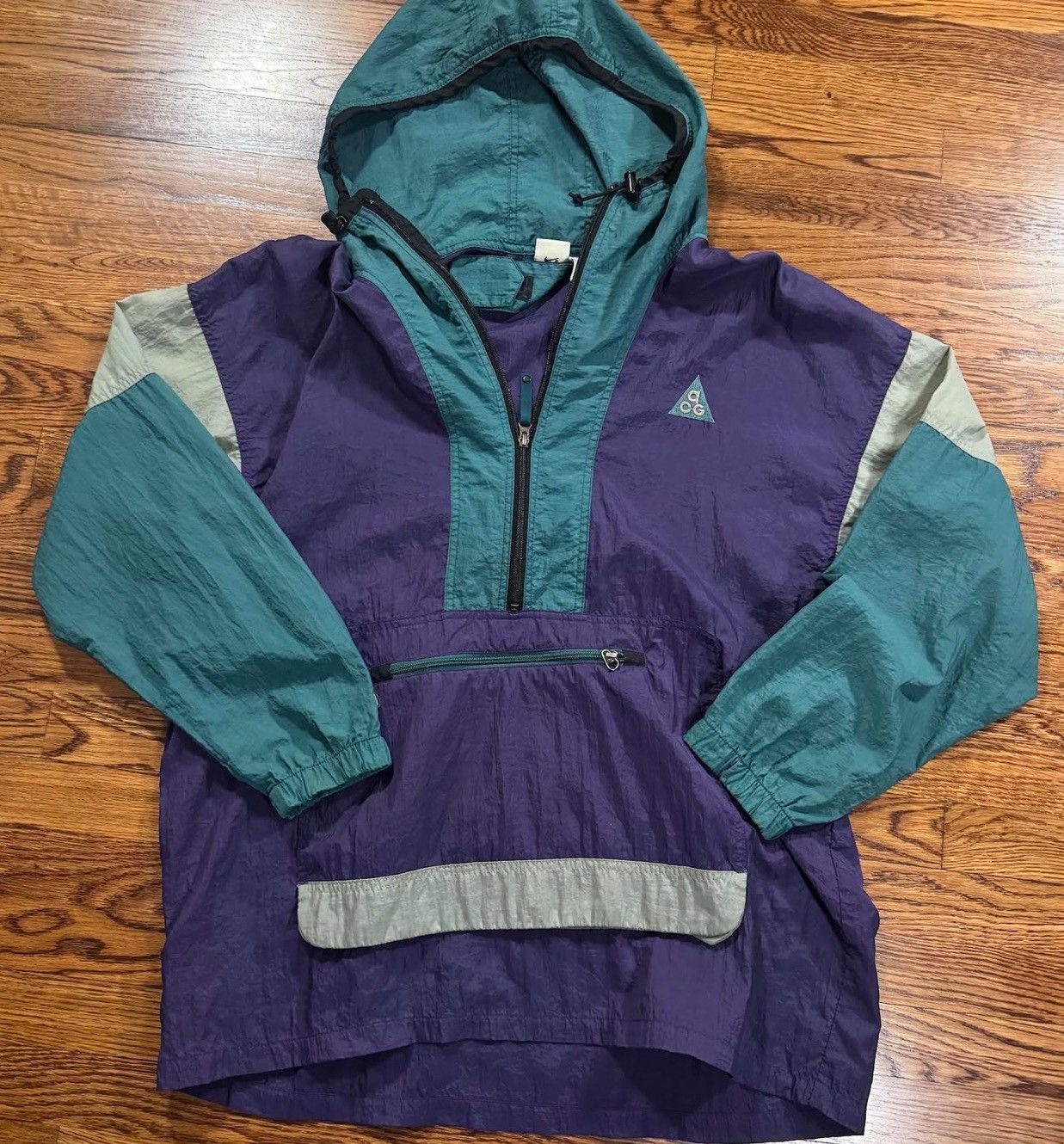 Nike Vintage Nike ACG Anorak Purple / Green Windbreaker (Size L) Size US L / EU 52-54 / 3 - 5 Thumbnail