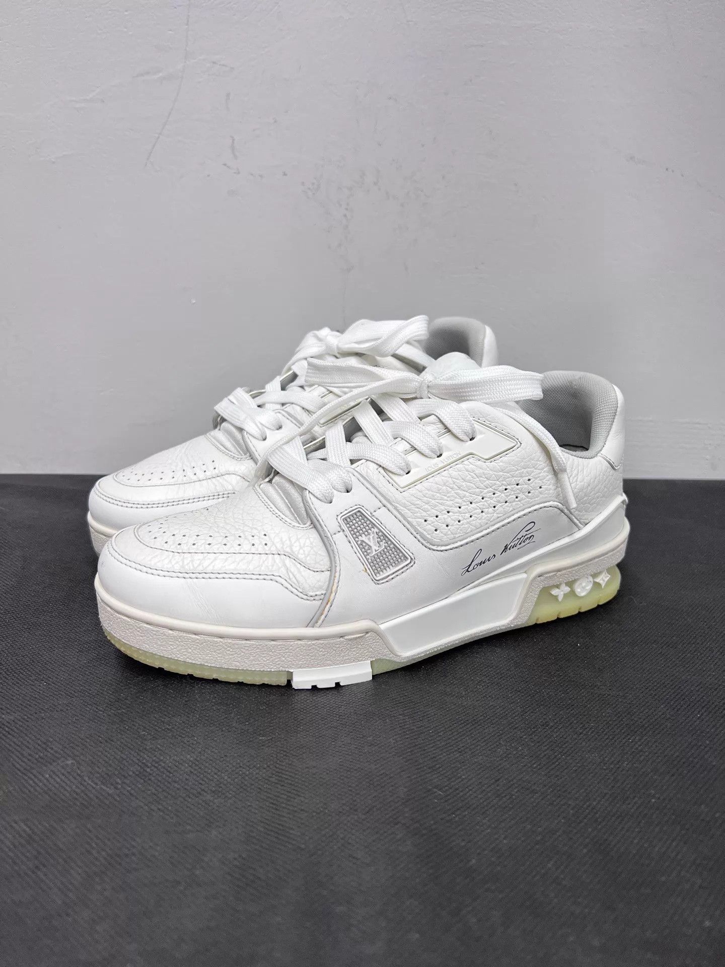 Louis Vuitton LV Trainer White Cement Sneaker 36.5 Size US 6 / IT 36 - 1 Thumbnail