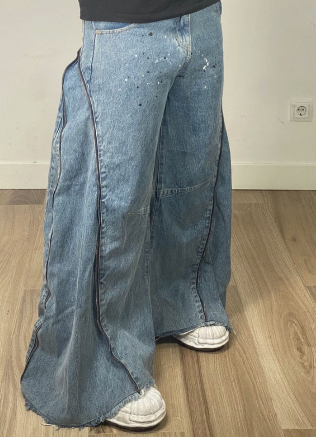 Japanese Brand Paynestar Heroin Zip Baggy Flared Denim Pants Bolan Size US 32 / EU 48 - 10 Thumbnail