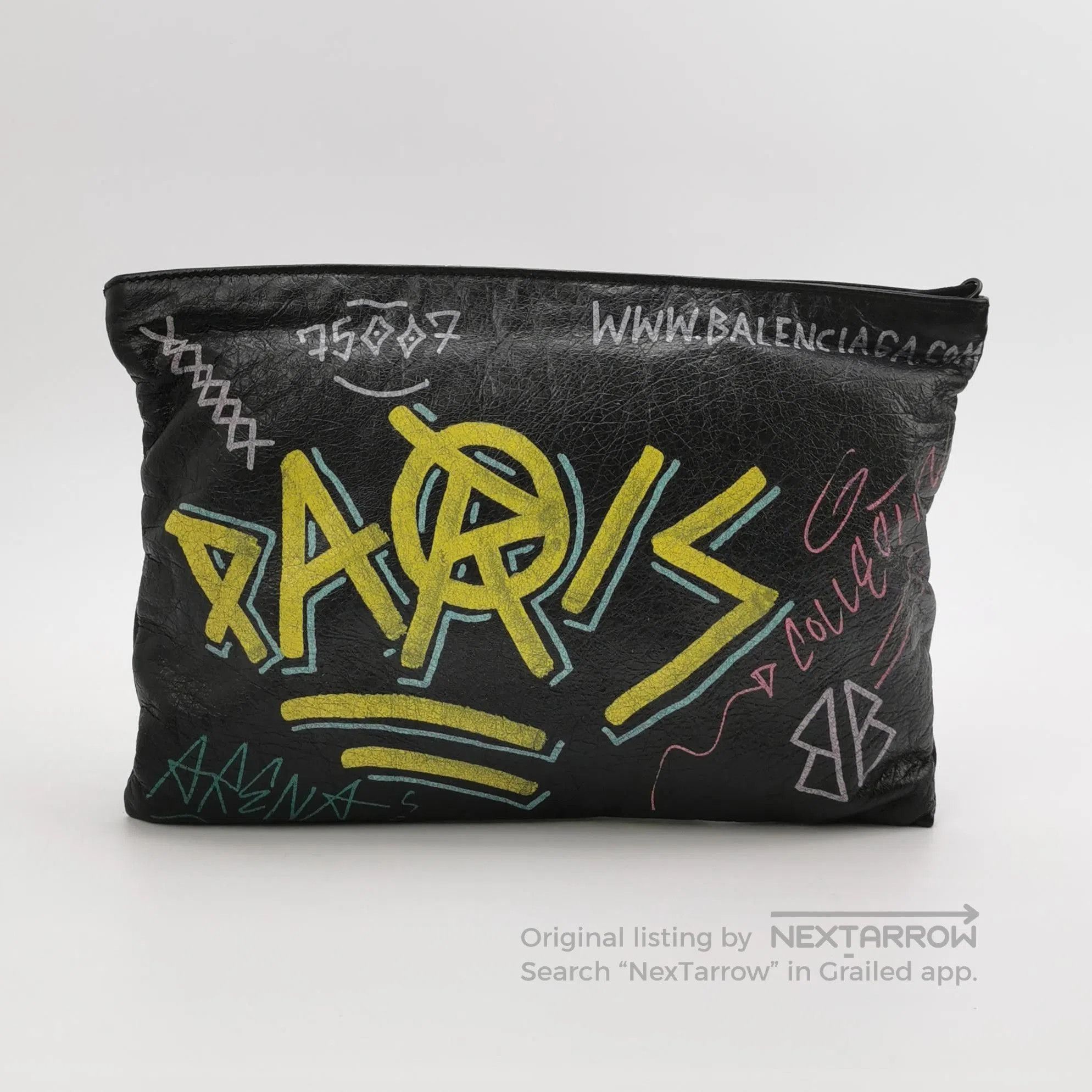 Balenciaga Balenciaga Graffiti Oil Wax Leather Clutch. Size ONE SIZE - 1 Thumbnail