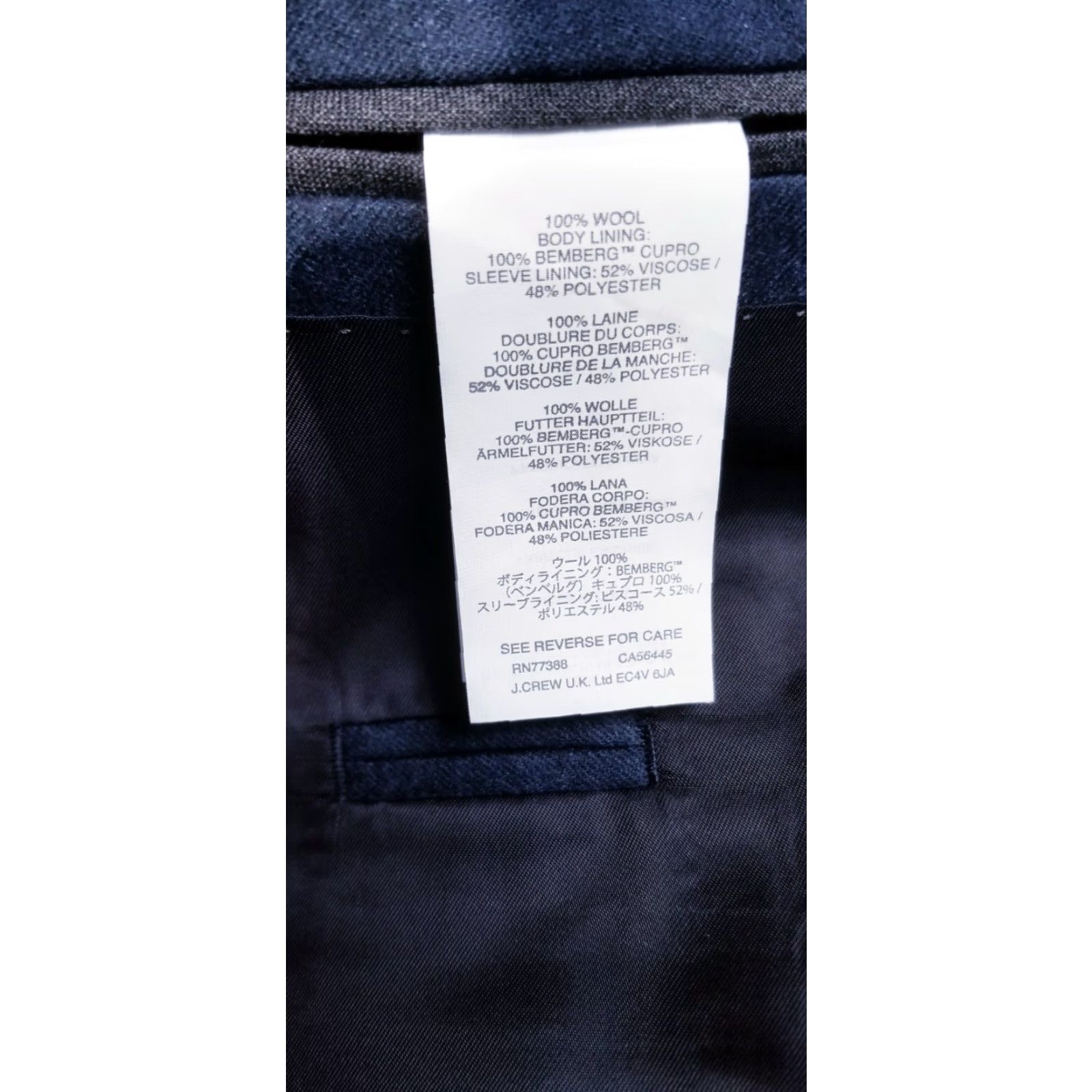 J.Crew J Crew Blazer Shirt Wool Flannel Blue 44R VBC J.CREW Notch Lapel Single-Breasted Two-Button Regular Mens Blazer Jacket Size 44R - 7 Thumbnail