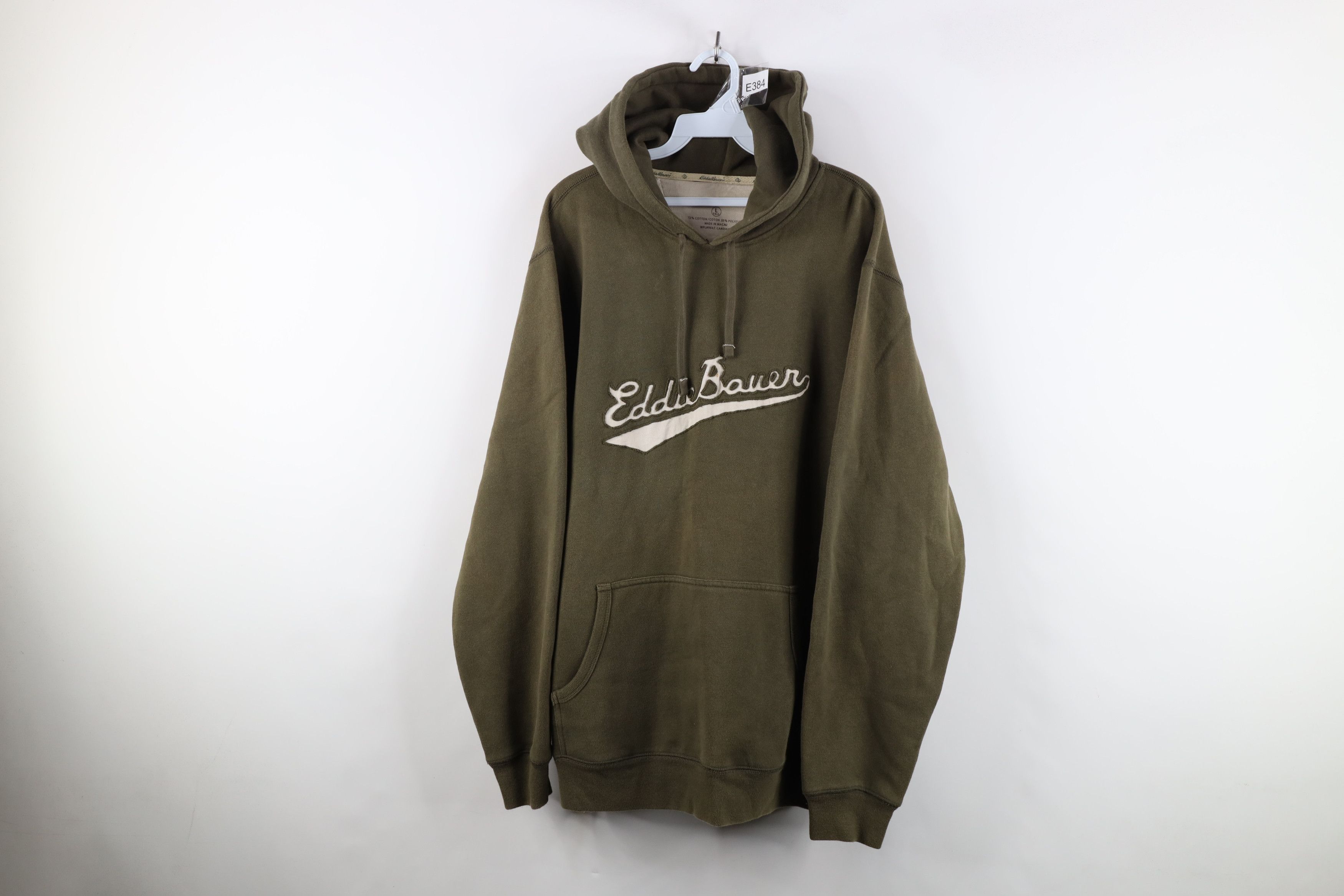 Eddie Bauer Vintage Eddie Bauer Script Heavyweight Hoodie Green Size US L / EU 52-54 / 3 - 1 Thumbnail
