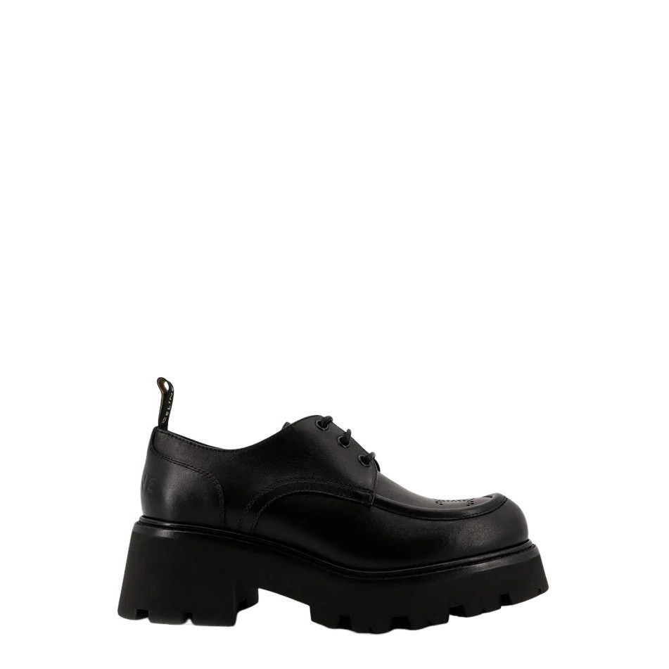 Celine CELINE $1250 Black Triomphe Derby Shoes New & Authentic (Wom Size US 6 / IT 36 - 1 Thumbnail