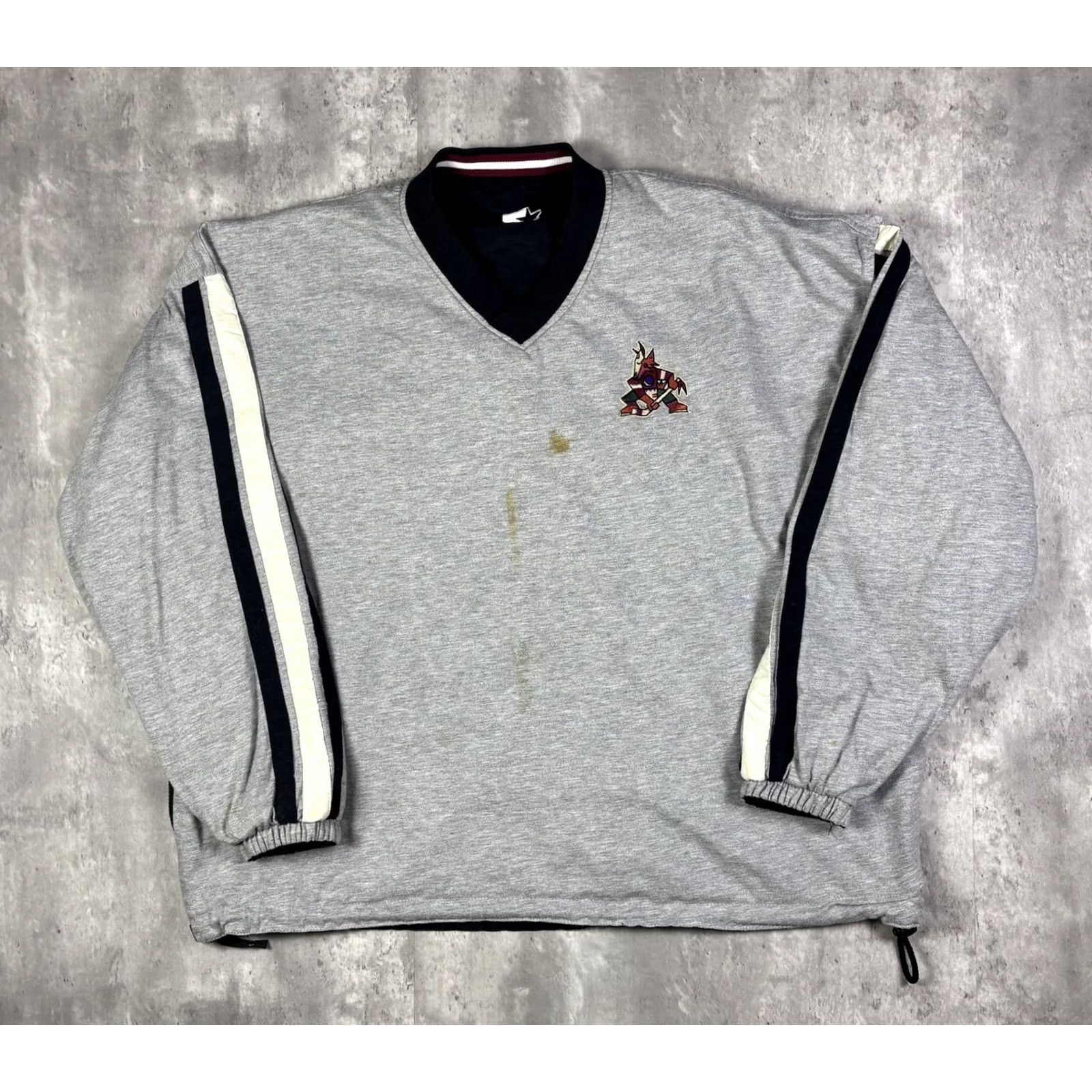 Starter VINTAGE 90s Phoenix Coyotes Starter Windbreaker Jacket 2XL Black Nylon Zip Size US XXL / EU 58 / 5 - 3 Thumbnail