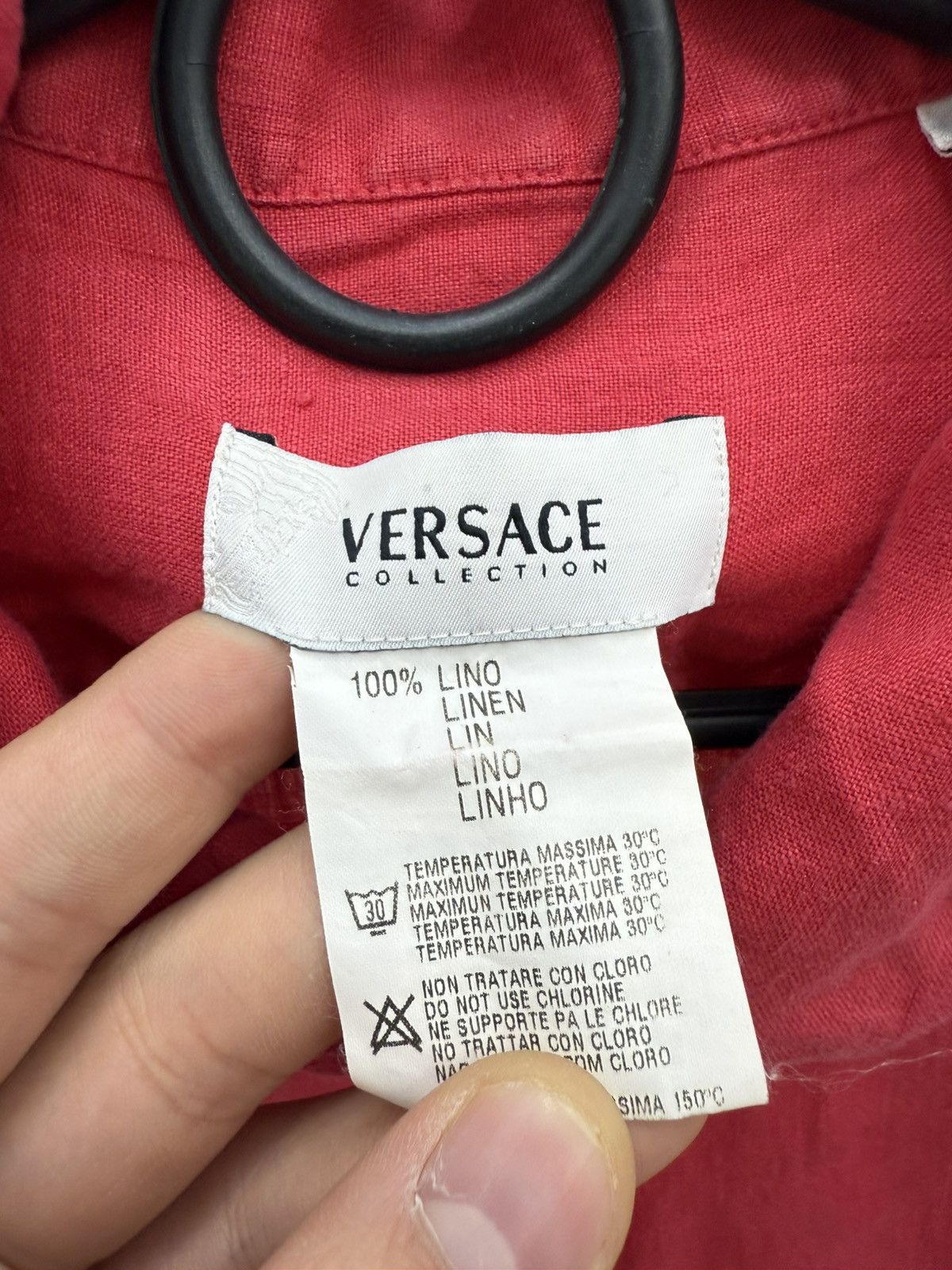 Versace Versace Collection Pure Linen Short Sleeve Shirt Size US M / EU 48-50 / 2 - 2 Thumbnail