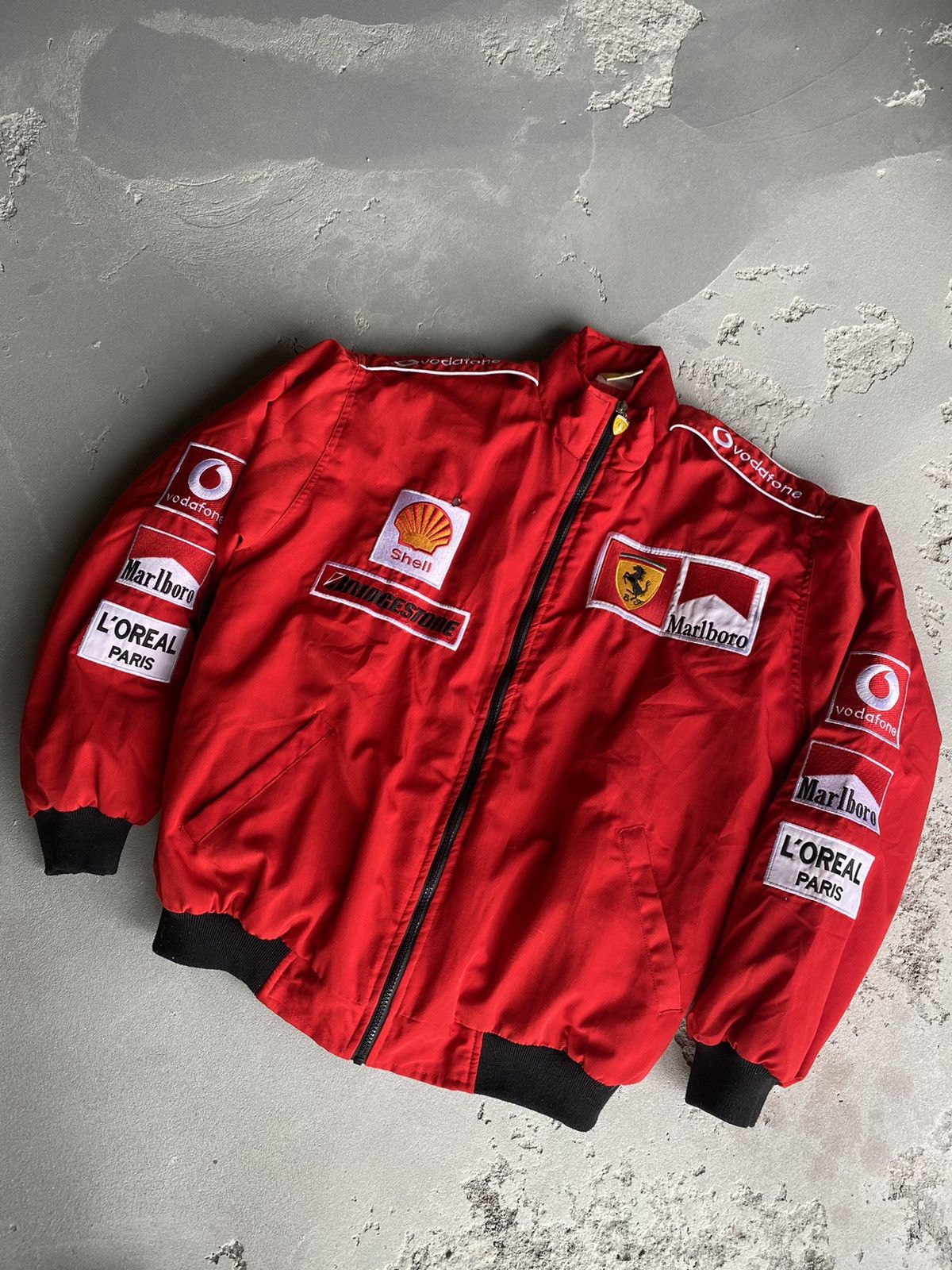 Ferrari Marlboro Jacket 90s Michael Schumacher Vodafone Men Size 2XL Red  Racing