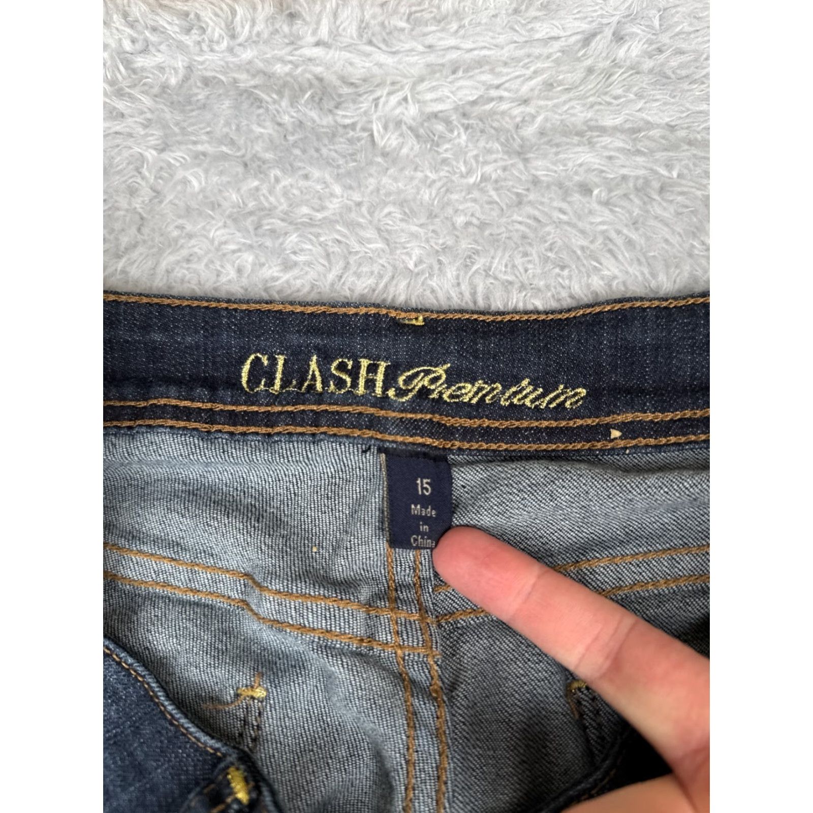 Denime Clash Jeans Womens 15 Blue Dark Denim Bootcut Mid Rise Cotton 33x31 Size 36" / US 14 / IT 50 - 6 Thumbnail