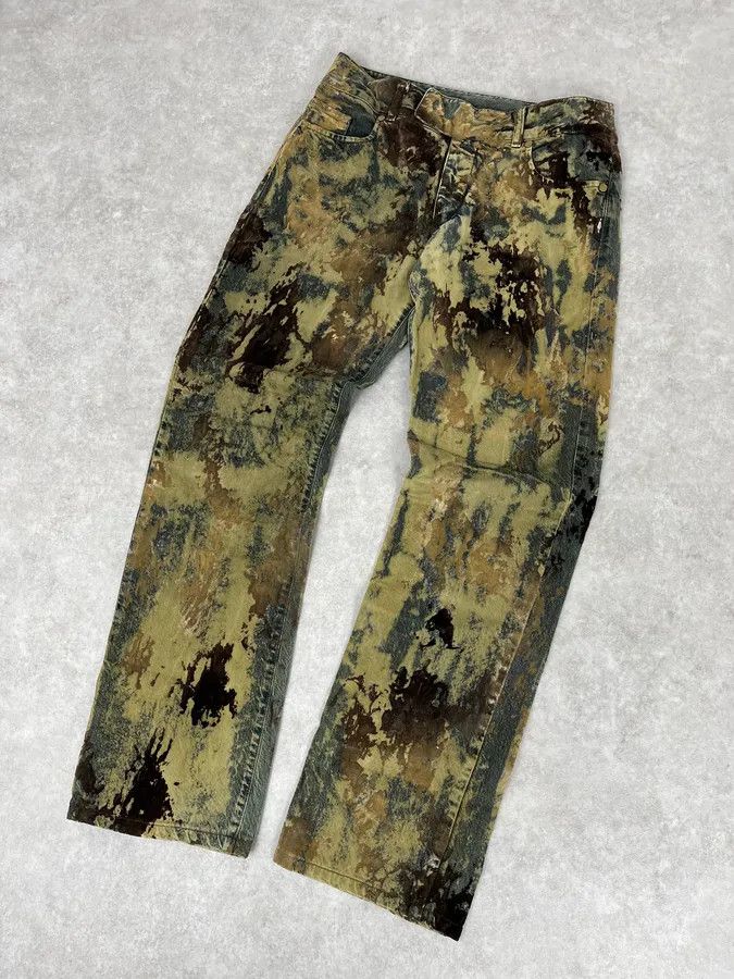 Jean Paul Gaultier 2000s Jean Paul Gaultier Earth Eroded Green Velvet Pants Size 24" / US 00 / IT 34 - 5 Thumbnail