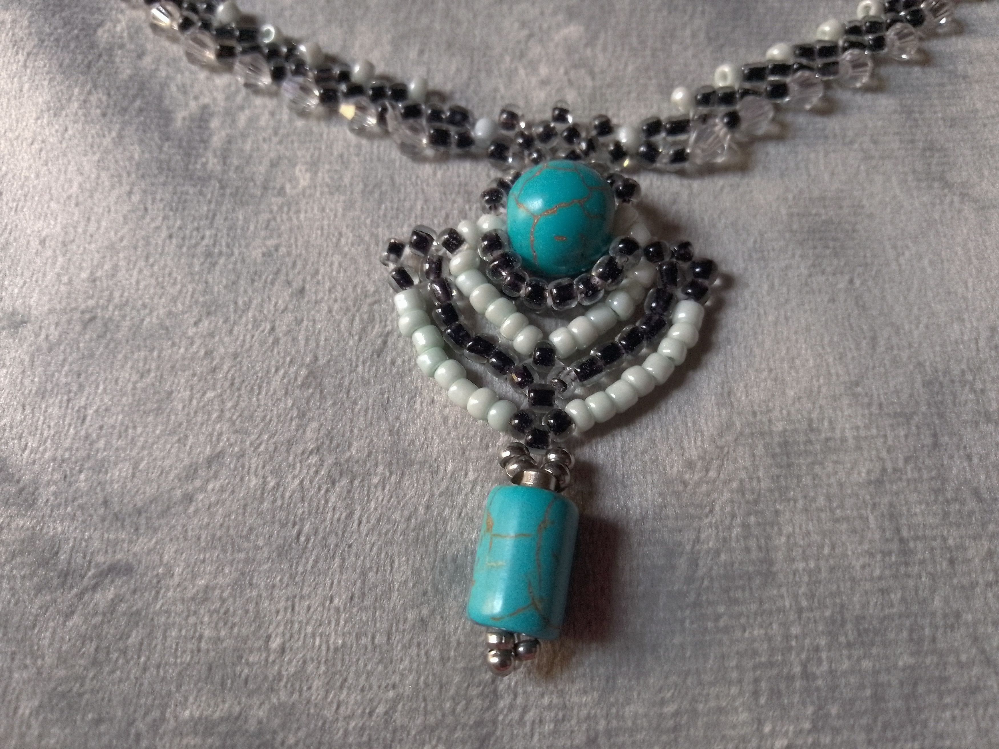 Handmade Necklace Ethnic Streetwear Howlite Turquoise Gemstones Size ONE SIZE - 5 Thumbnail