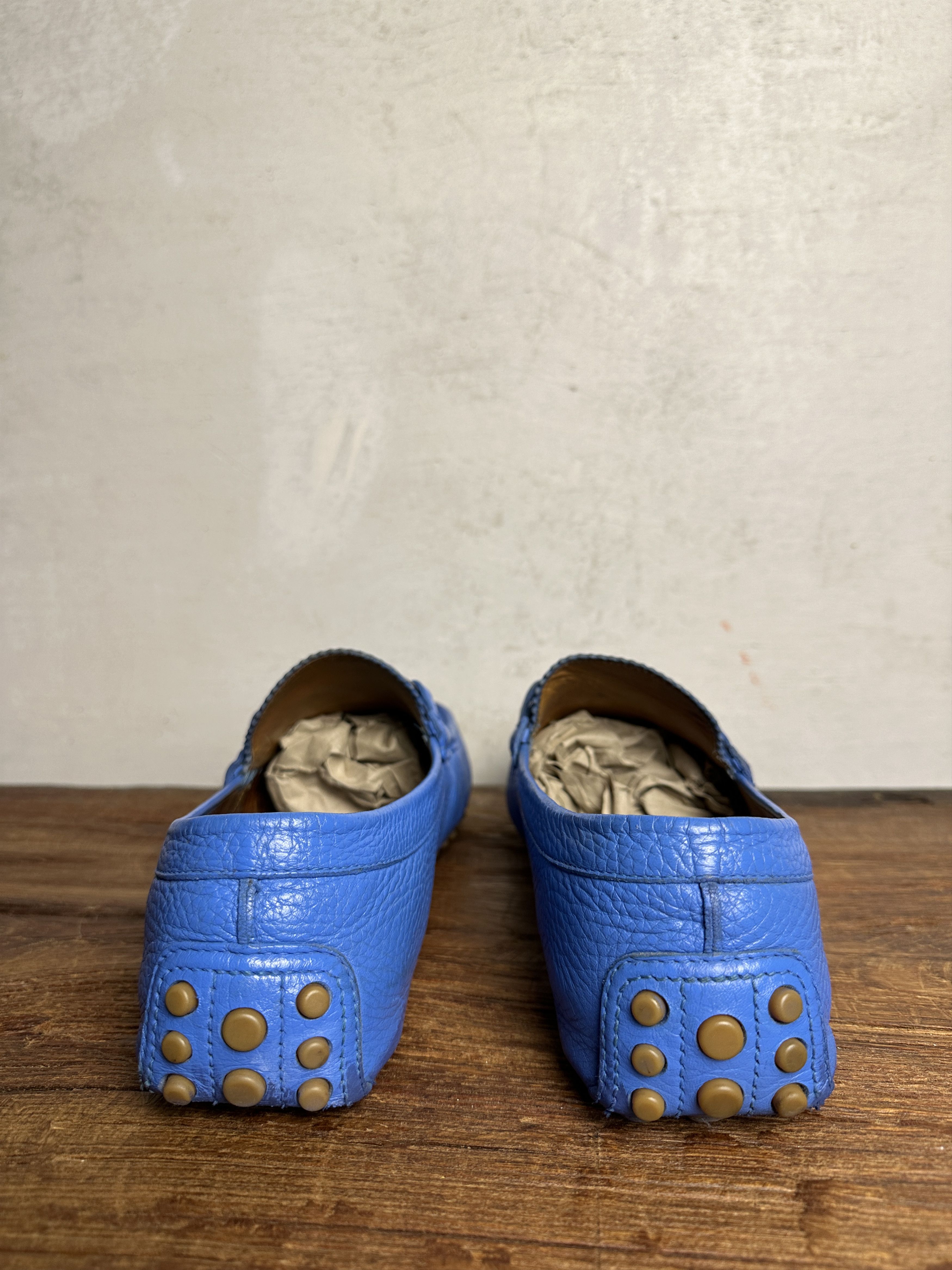 Gucci GUCCI BLUE LEATHER MOCCASINS Size US 9 / EU 42 - 6 Thumbnail